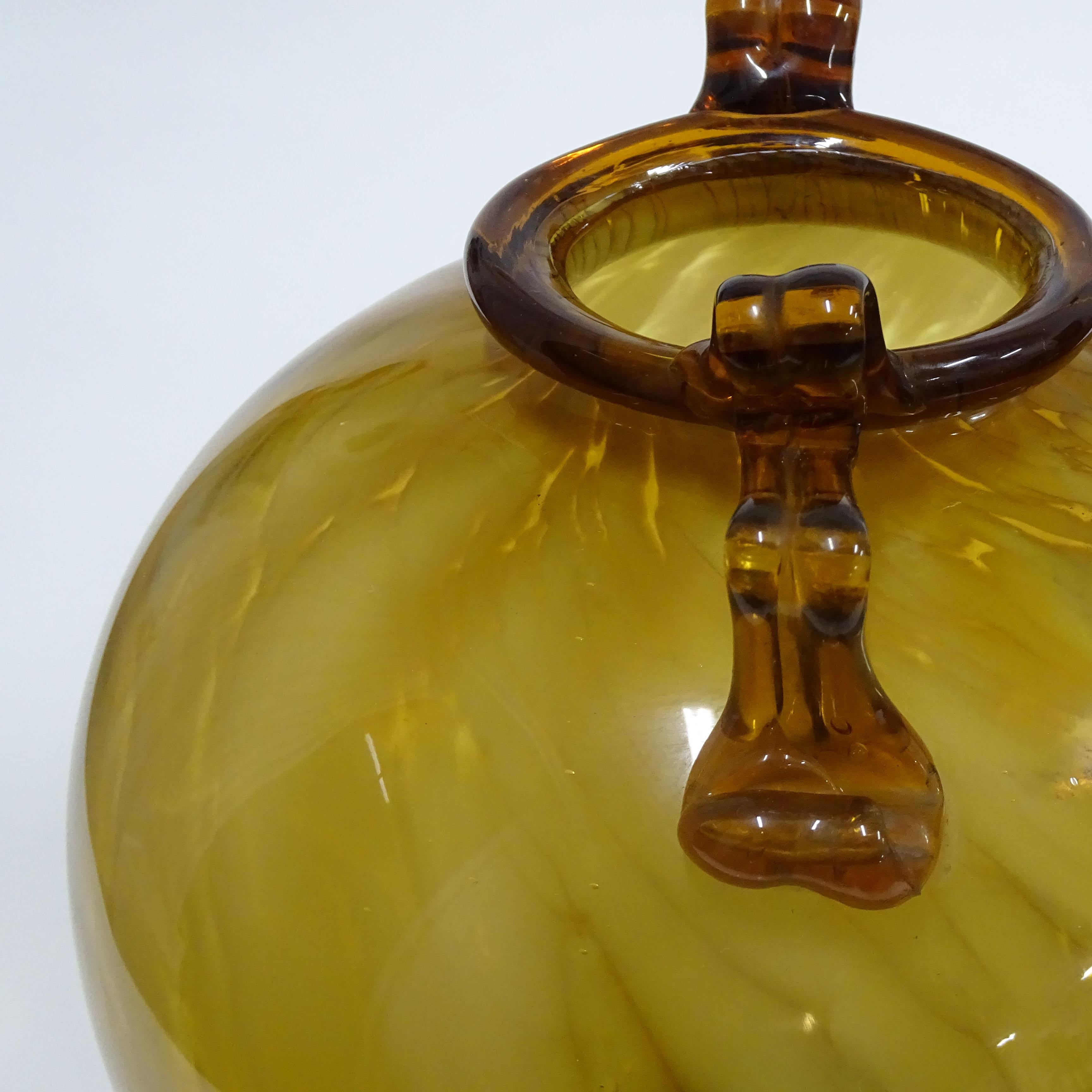 Italian Monumental Fratelli Toso Yellow Murano glass vase, Italy 1930s For Sale