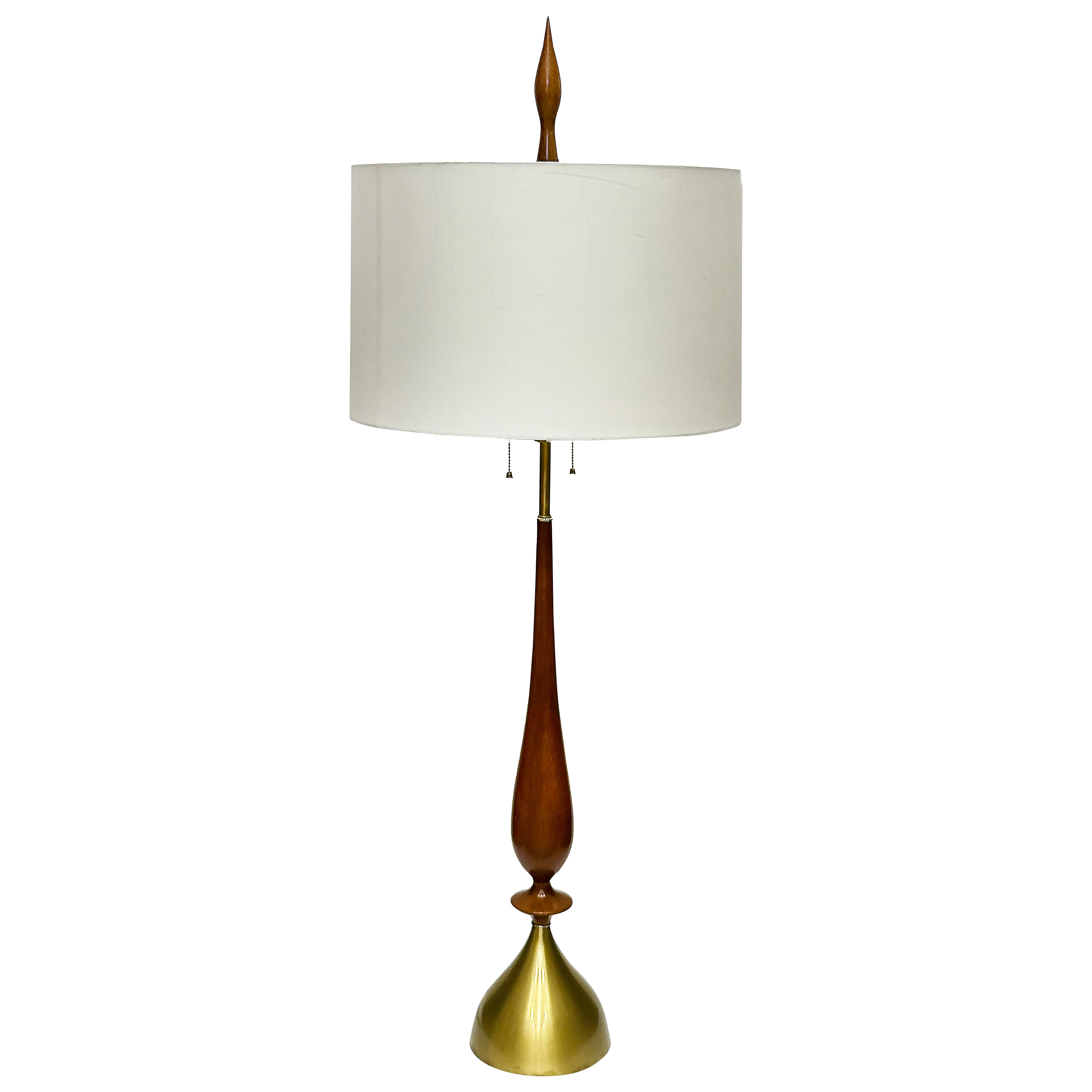 Monumental Frederick Cooper Mid-century Modern Lamp in Brass and Walnut