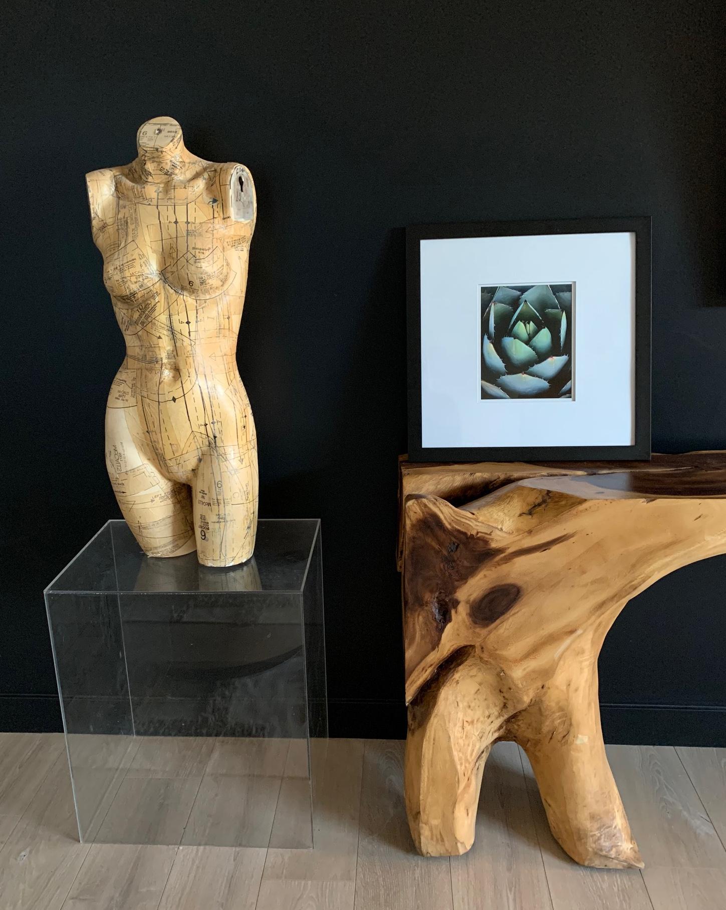 Monumental Free Form Acacia Console Table In the Style of George Nakashima For Sale 1