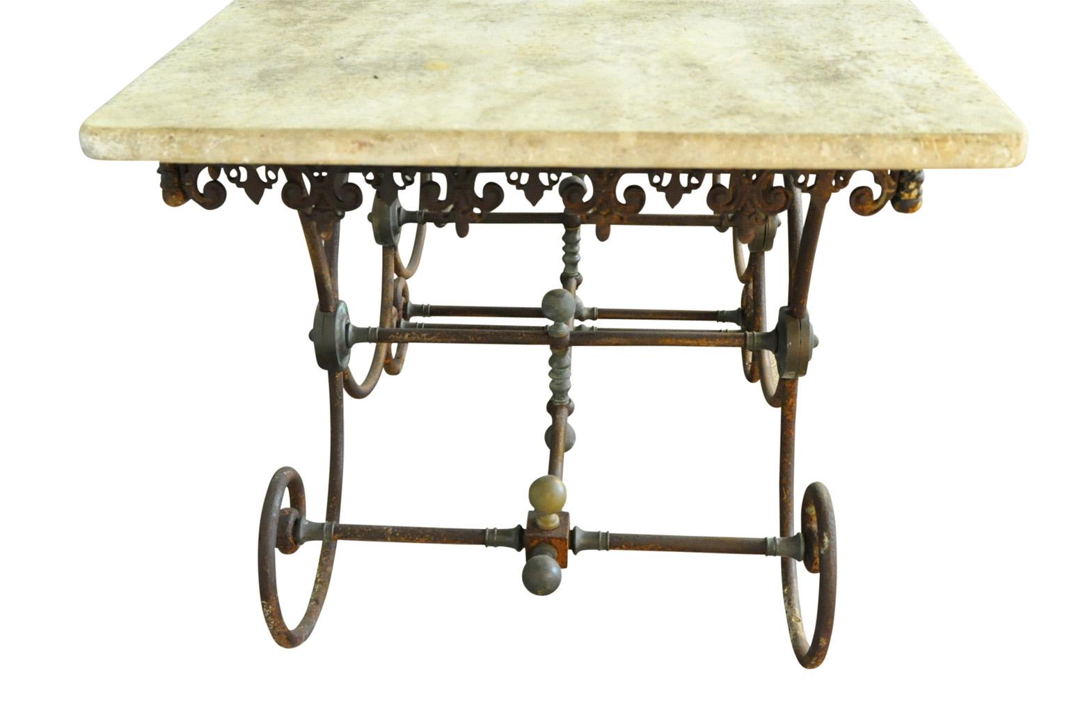 Iron Monumental French 19th Century Butchers Table