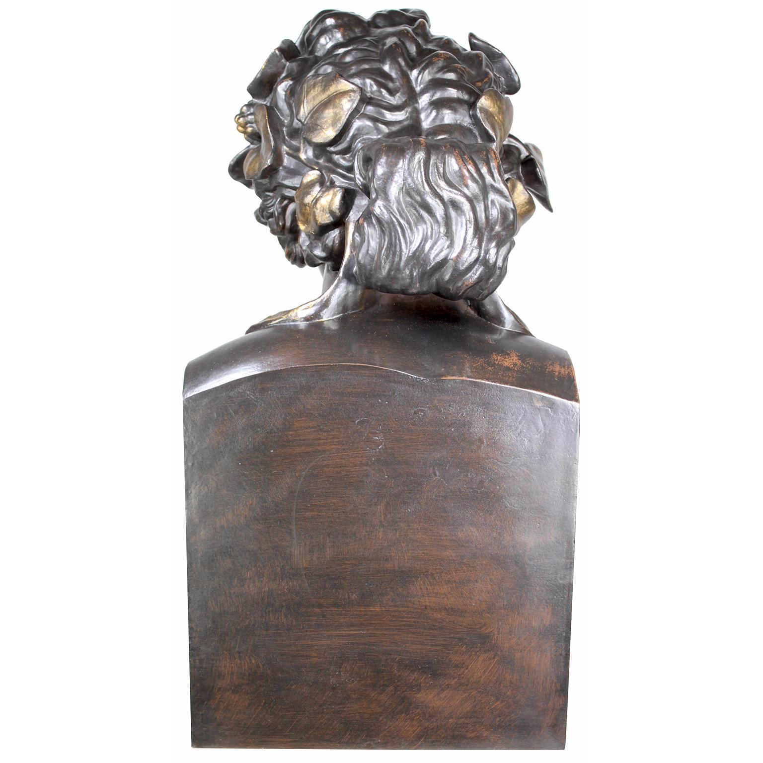 Monumental French 19th Century Cast-Iron Bust of 'Head of Antinous as Dionysus' For Sale 8