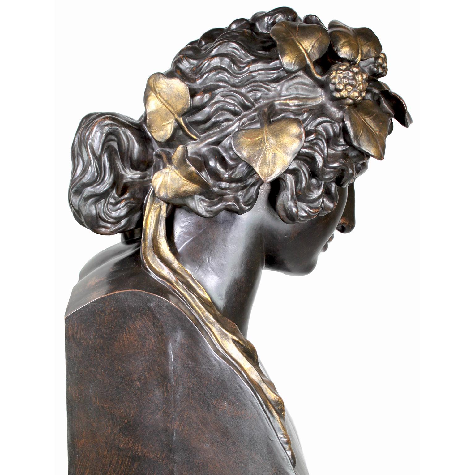 Monumental French 19th Century Cast-Iron Bust of 'Head of Antinous as Dionysus' For Sale 10