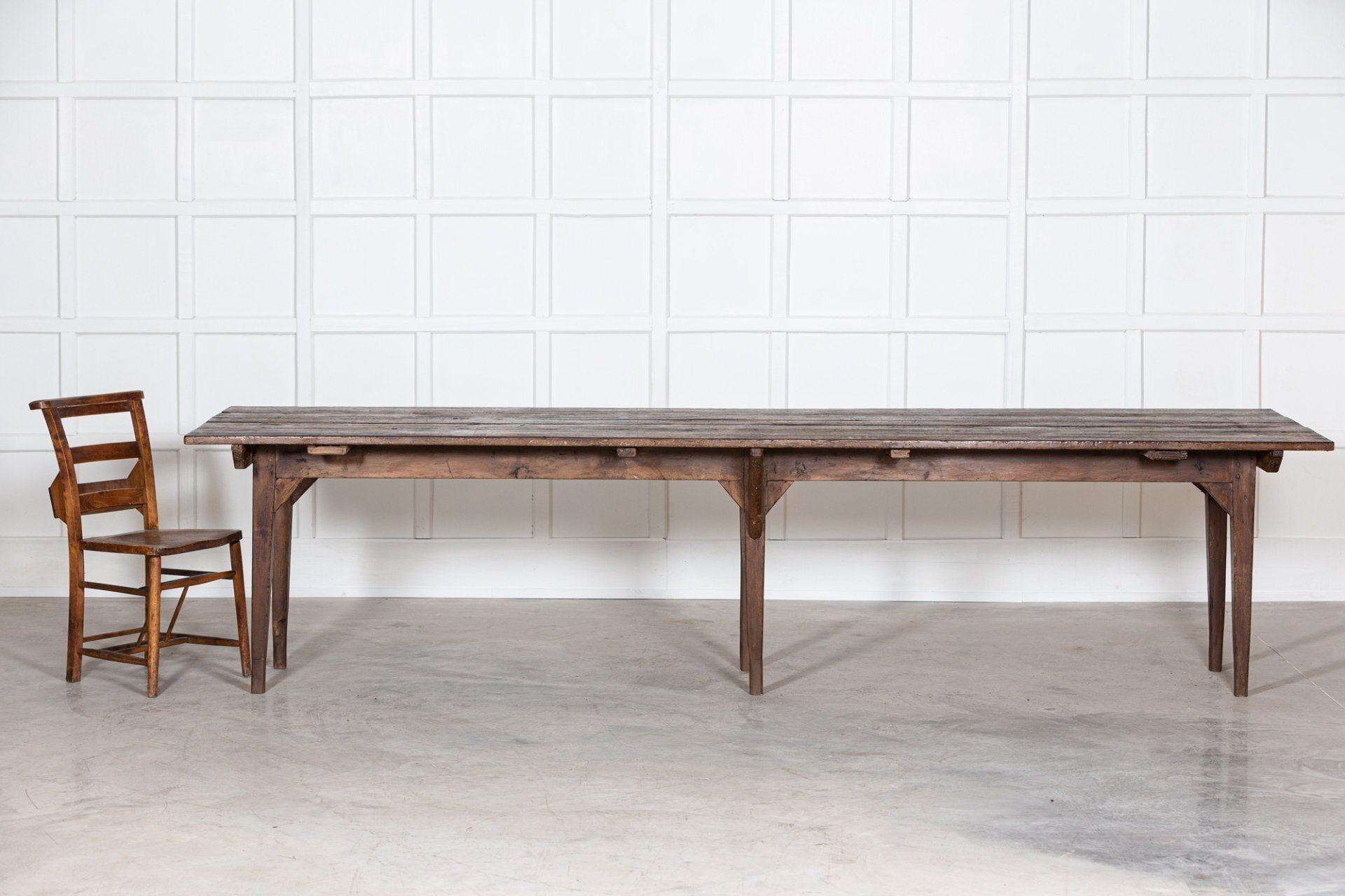 Fruitwood Monumental French 19thC Monastery Harvest Table For Sale