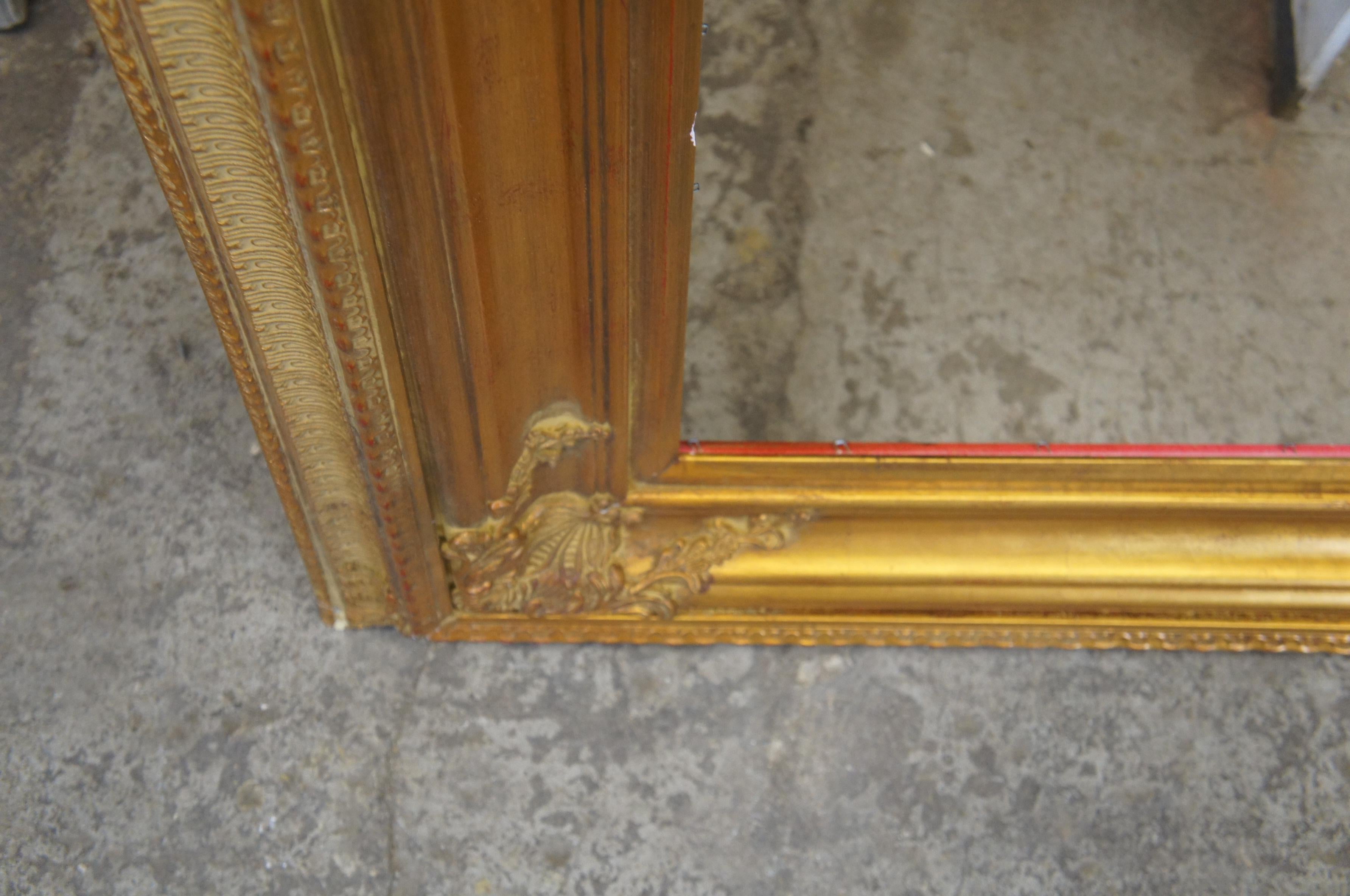 Monumental French Gold Wood Artwork or Mirror Frame Picture Floor Wall In Good Condition For Sale In Dayton, OH