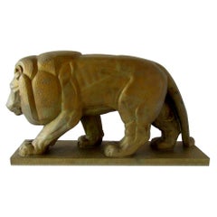 Monumental French Art Deco Bronze Model of a Lion, by Gaston Etienne Le Bourge