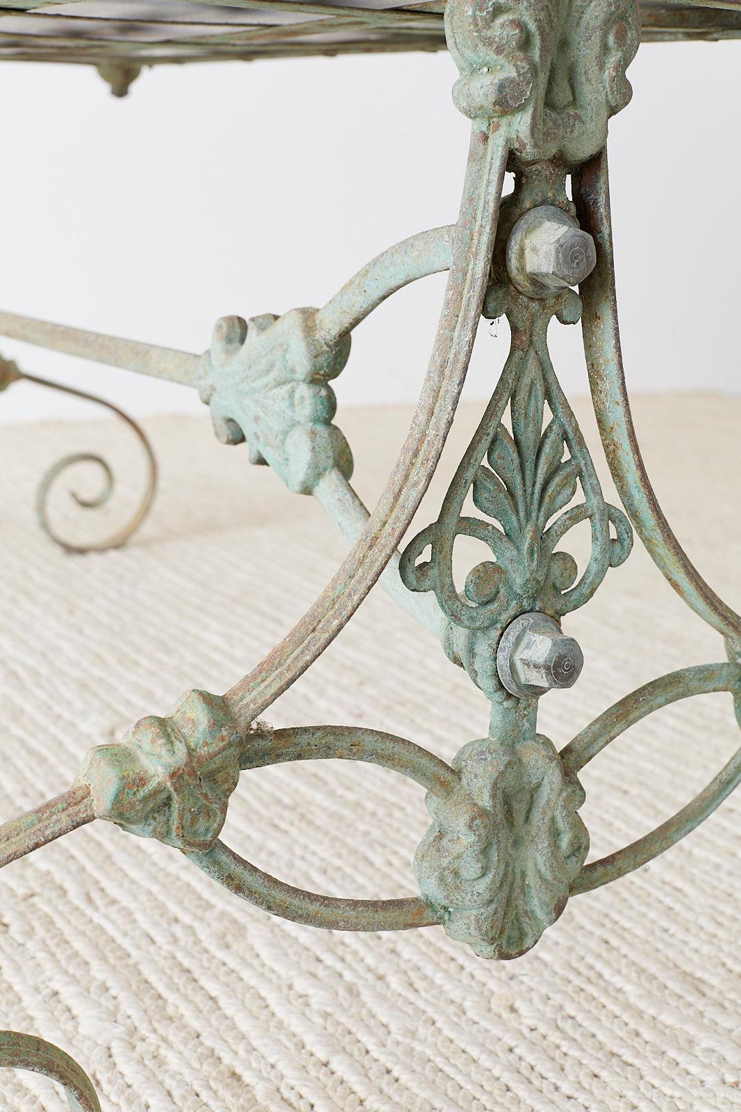 Monumental French Art Nouveau Iron Copper Jardiniere Planter 10