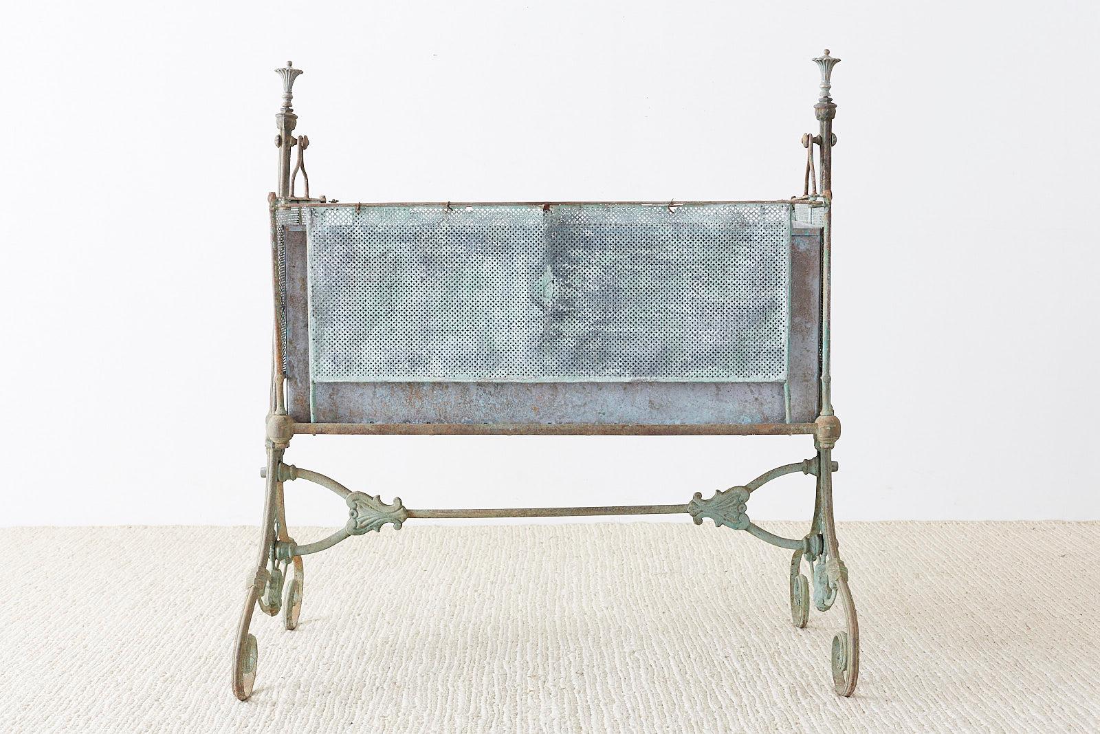 Hand-Crafted Monumental French Art Nouveau Iron Copper Jardiniere Planter