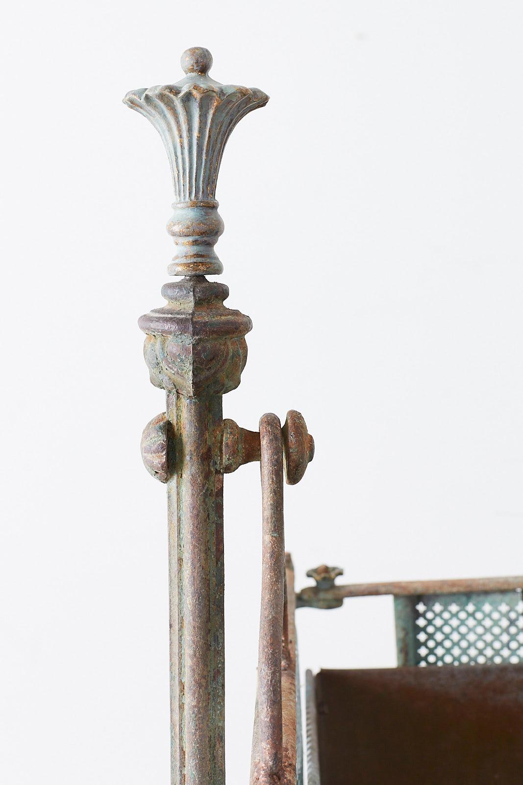 19th Century Monumental French Art Nouveau Iron Copper Jardiniere Planter