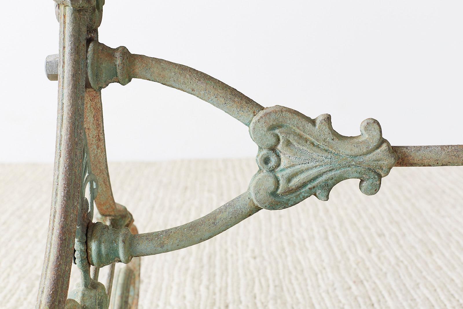 Monumental French Art Nouveau Iron Copper Jardiniere Planter 2