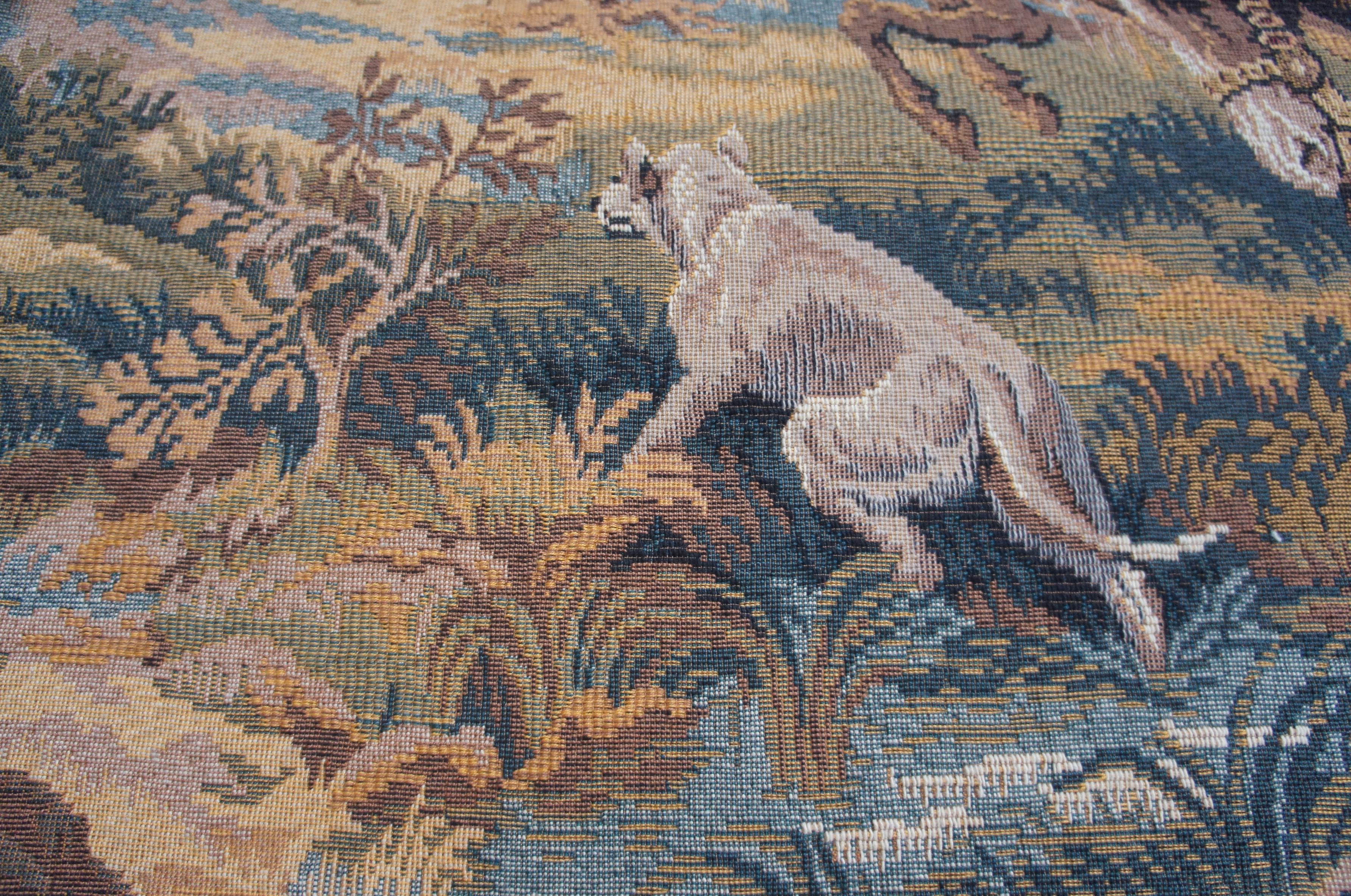 Monumental French Aubusson Royal Hunt Tapestry Hunting with Hounds C Detti 2
