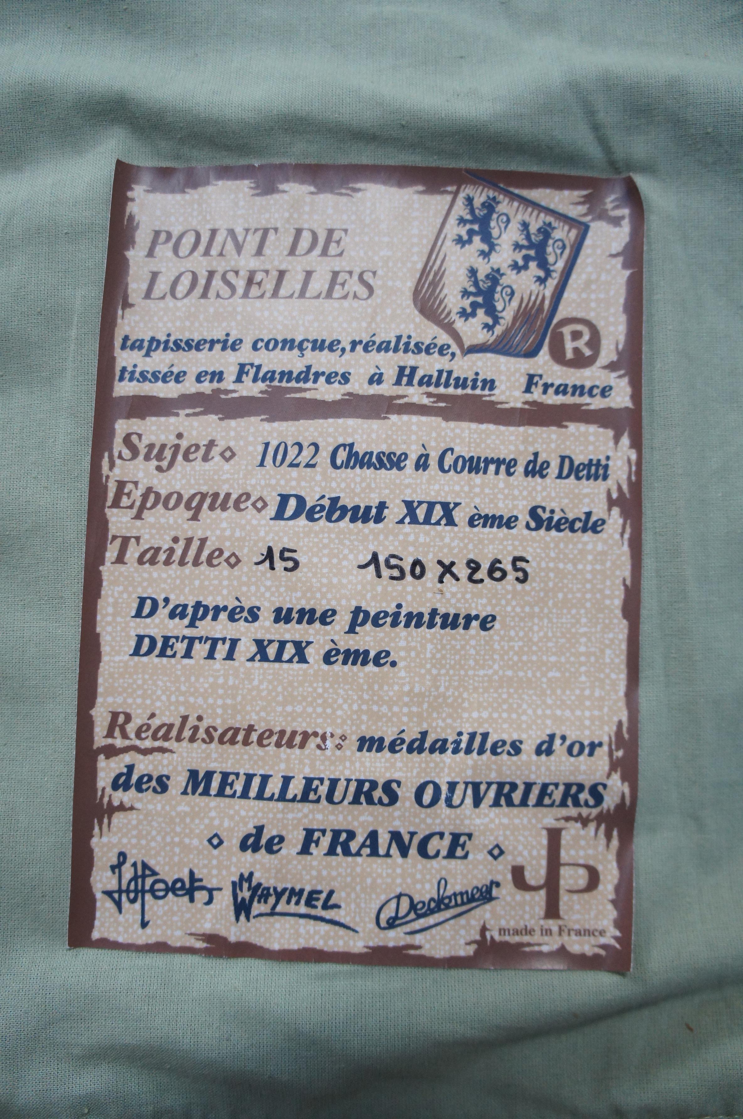 Monumental French Aubusson Royal Hunt Tapestry Hunting with Hounds C Detti 3
