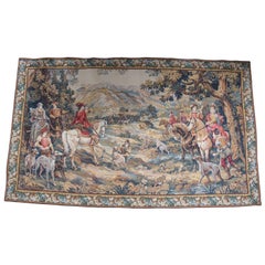 Monumental French Aubusson Royal Hunt Tapestry Hunting with Hounds C Detti