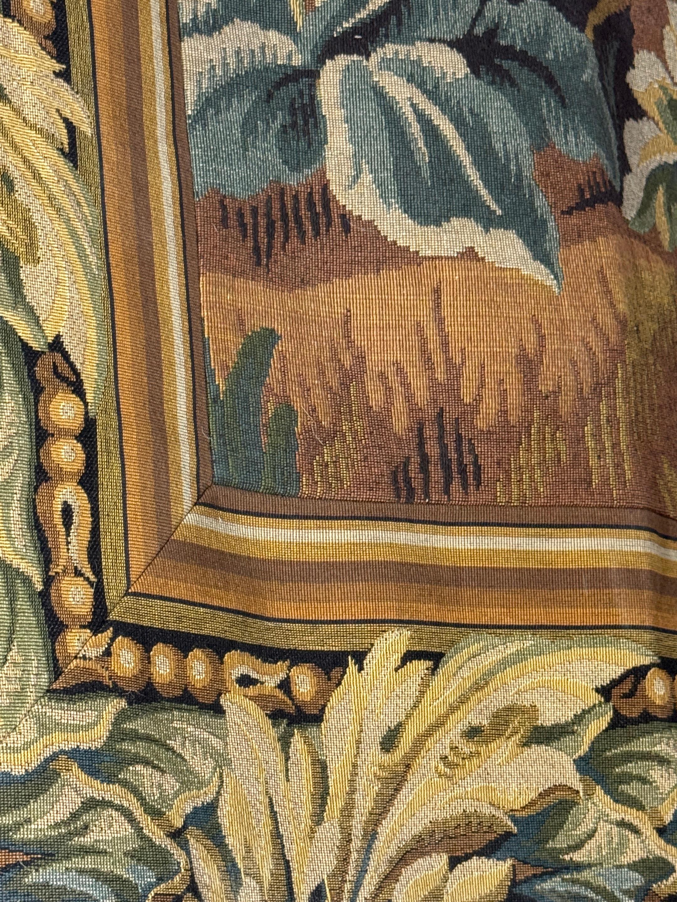Monumental French Aubusson-Style Verdure Tapestry by Les Tapisseries d’Halluin For Sale 6
