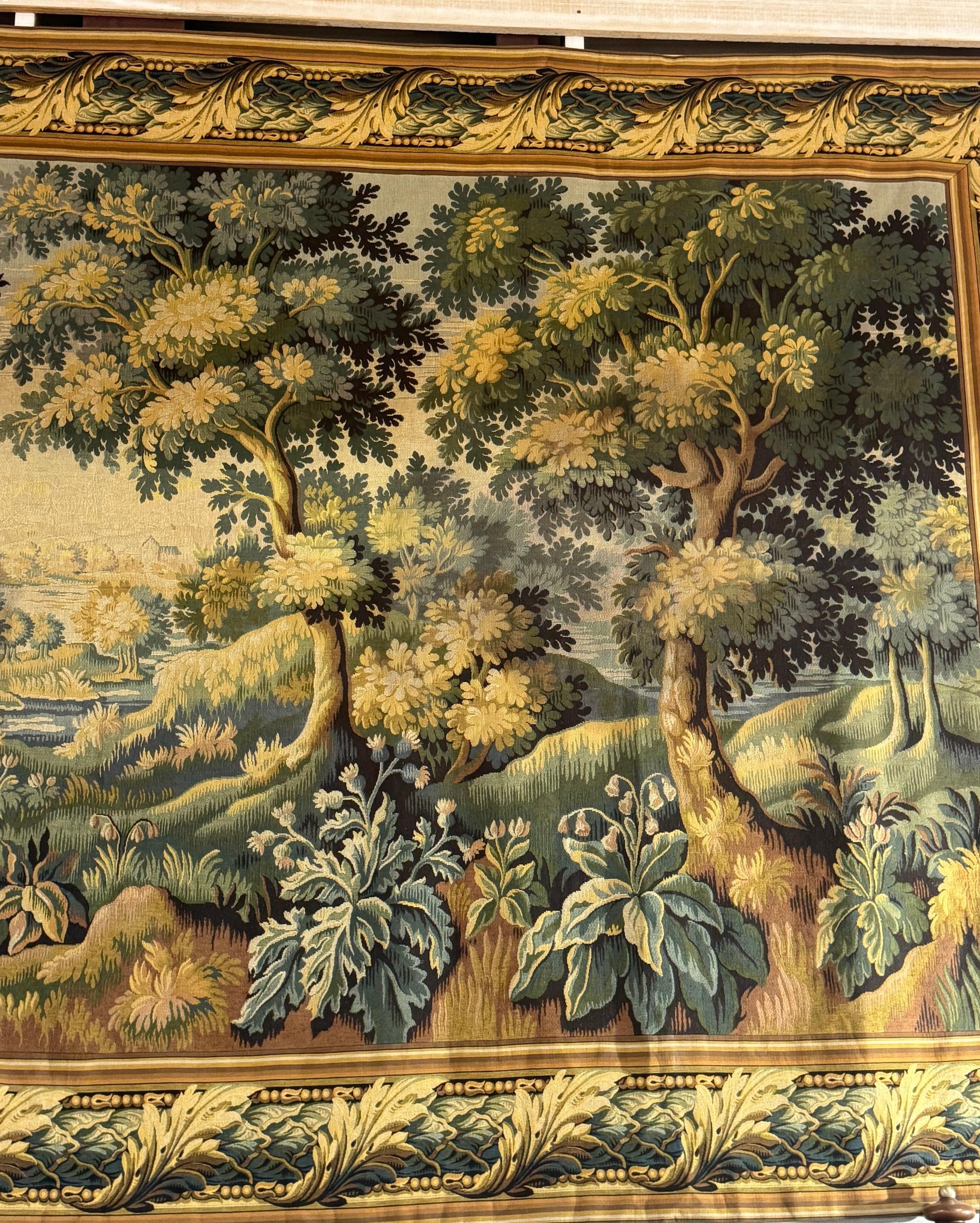 Monumental French Aubusson-Style Verdure Tapestry by Les Tapisseries d’Halluin For Sale 2