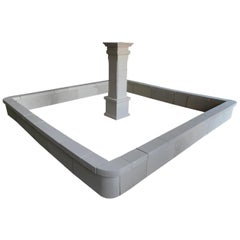 Monumental French Basin-Fountain Hand Carved in Limestone from France