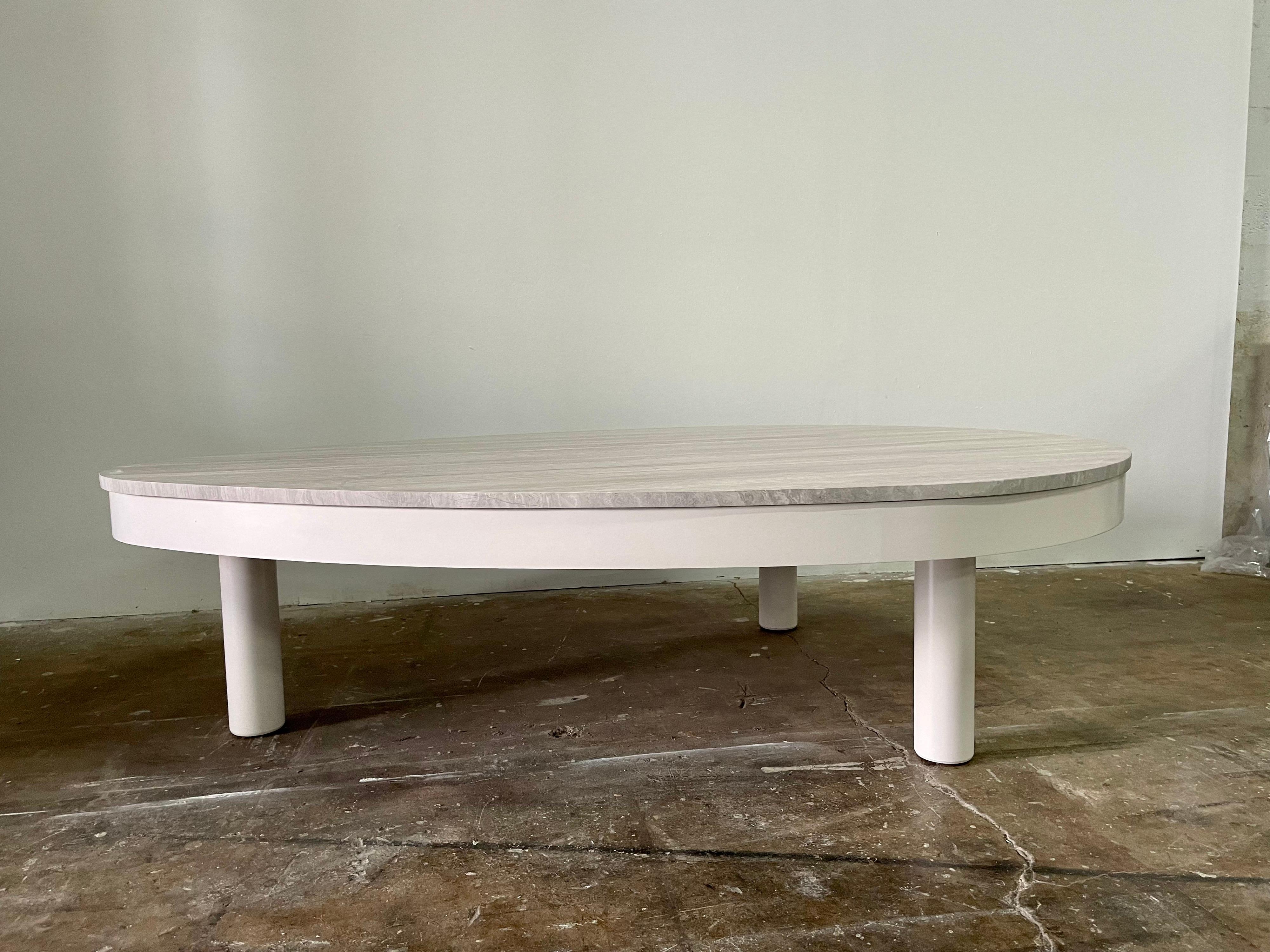 Monumental French Biomorphic Cocktail Table w/ Marble Top For Sale 4