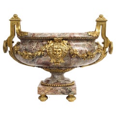 Monumental French Brocatelle Violette du Jura Marble & Ormolu Mounted Jardinière
