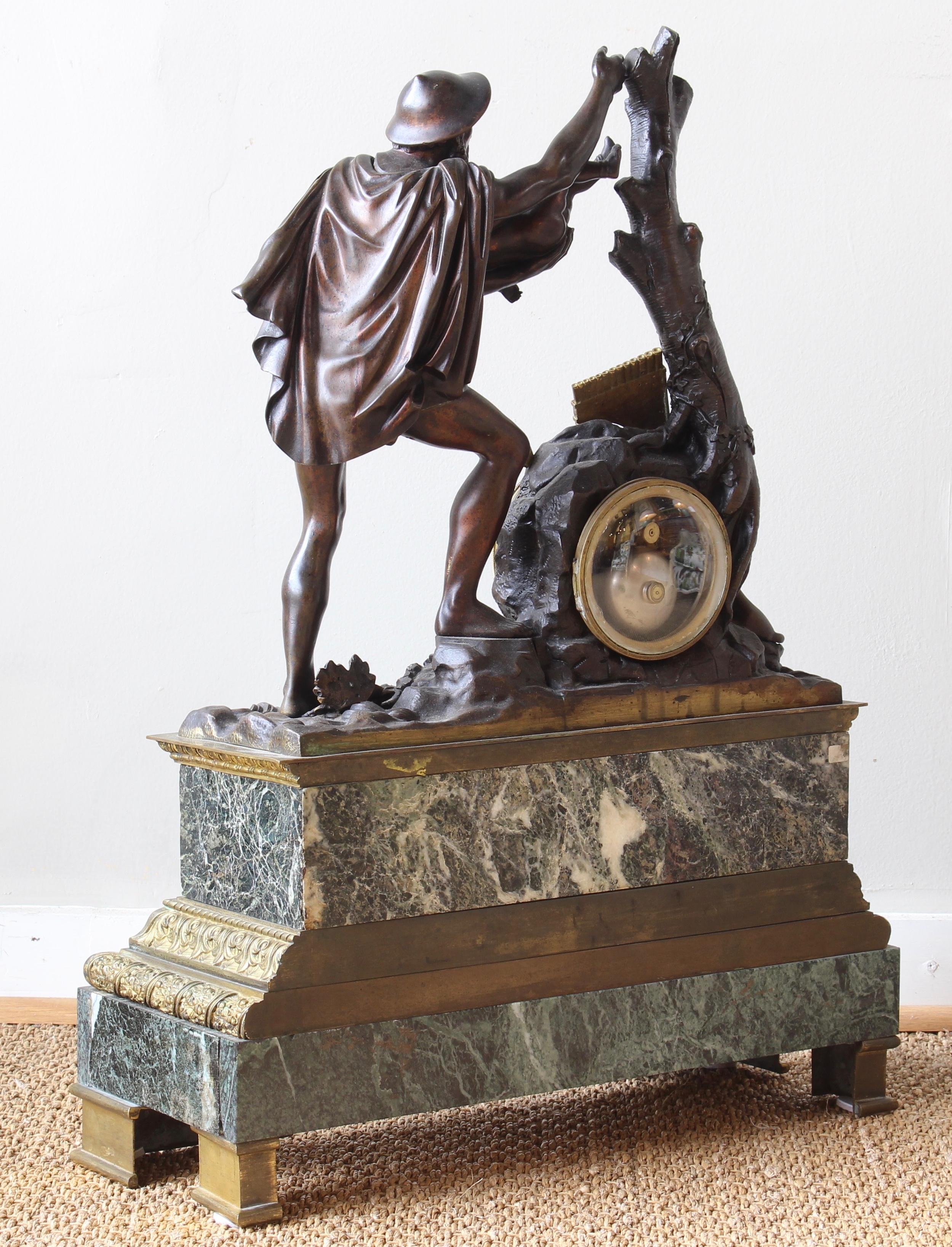 Gilt Monumental French Bronze Figural Clock