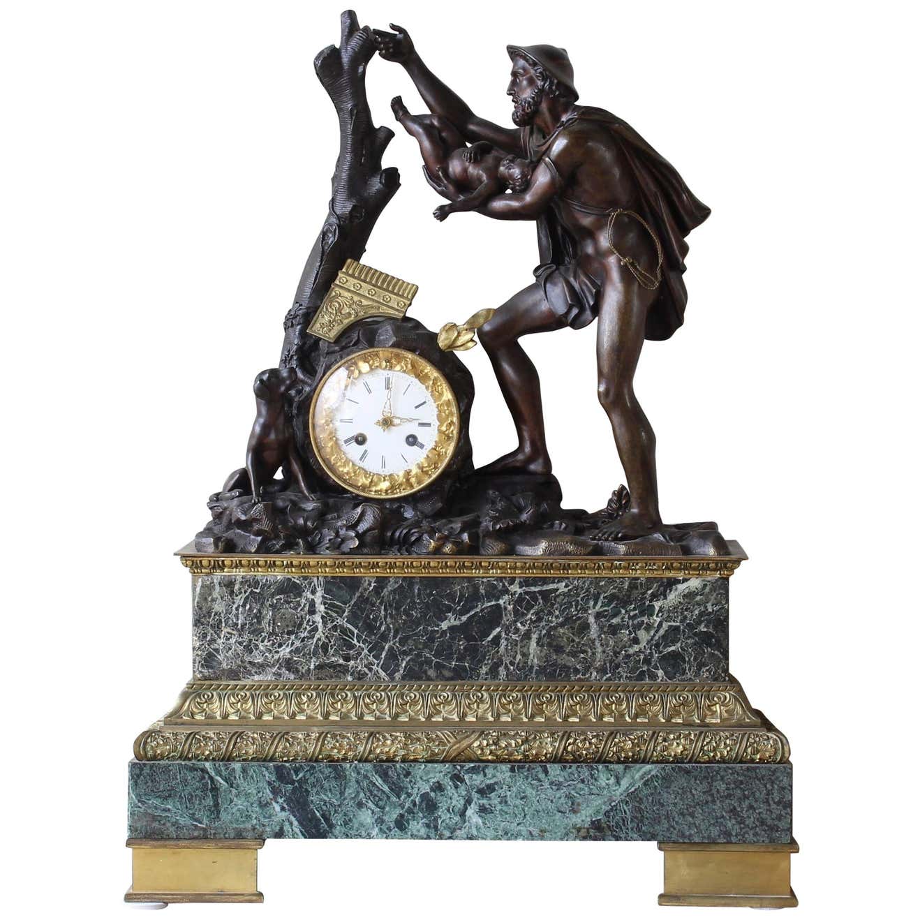 Monumental French Bronze Figural Clock at 1stDibs