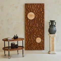 Monumental French Carved Wood Wall Sculpture by Lucien Bénière
