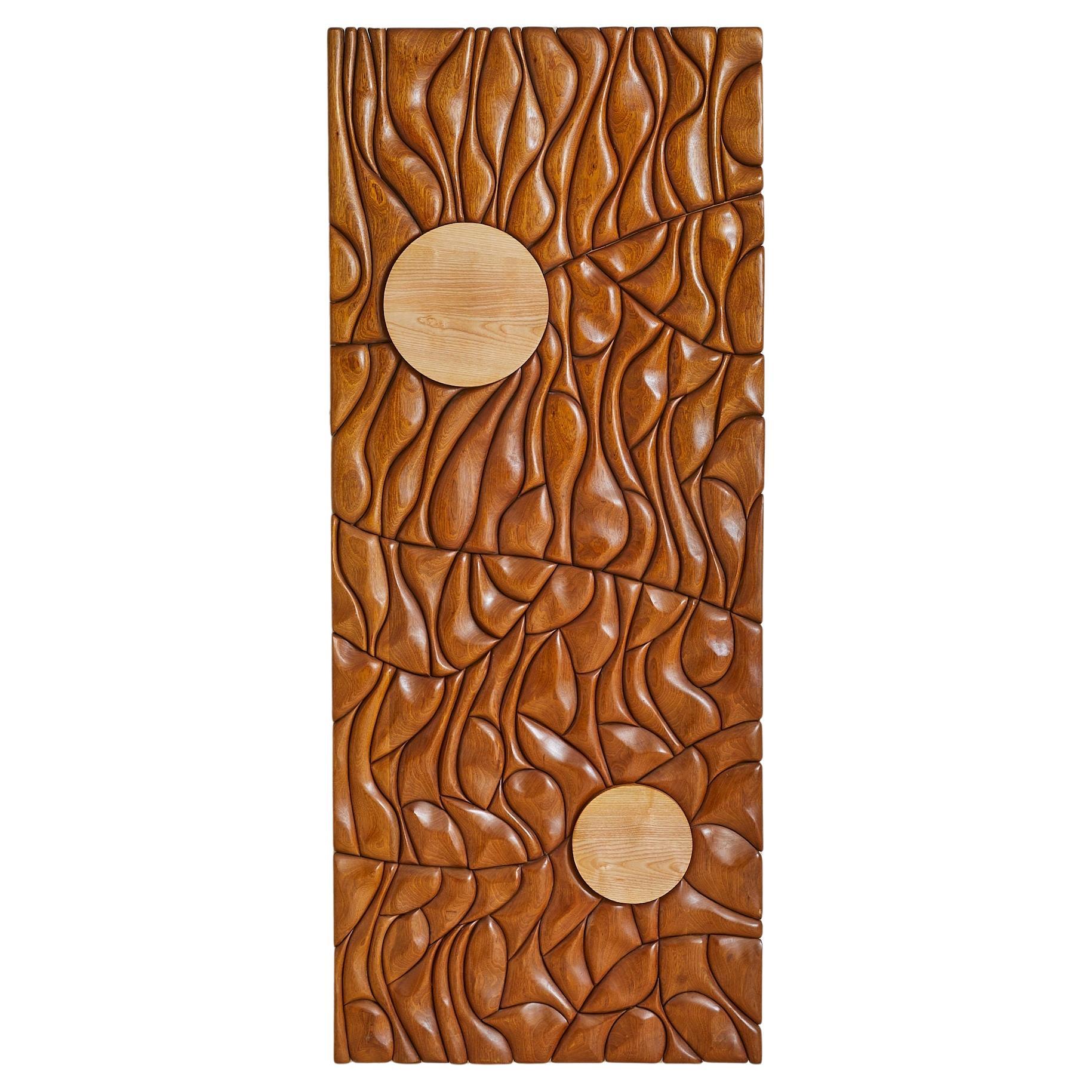 Monumental French Carved Wood Wall Sculpture by Lucien Bénière