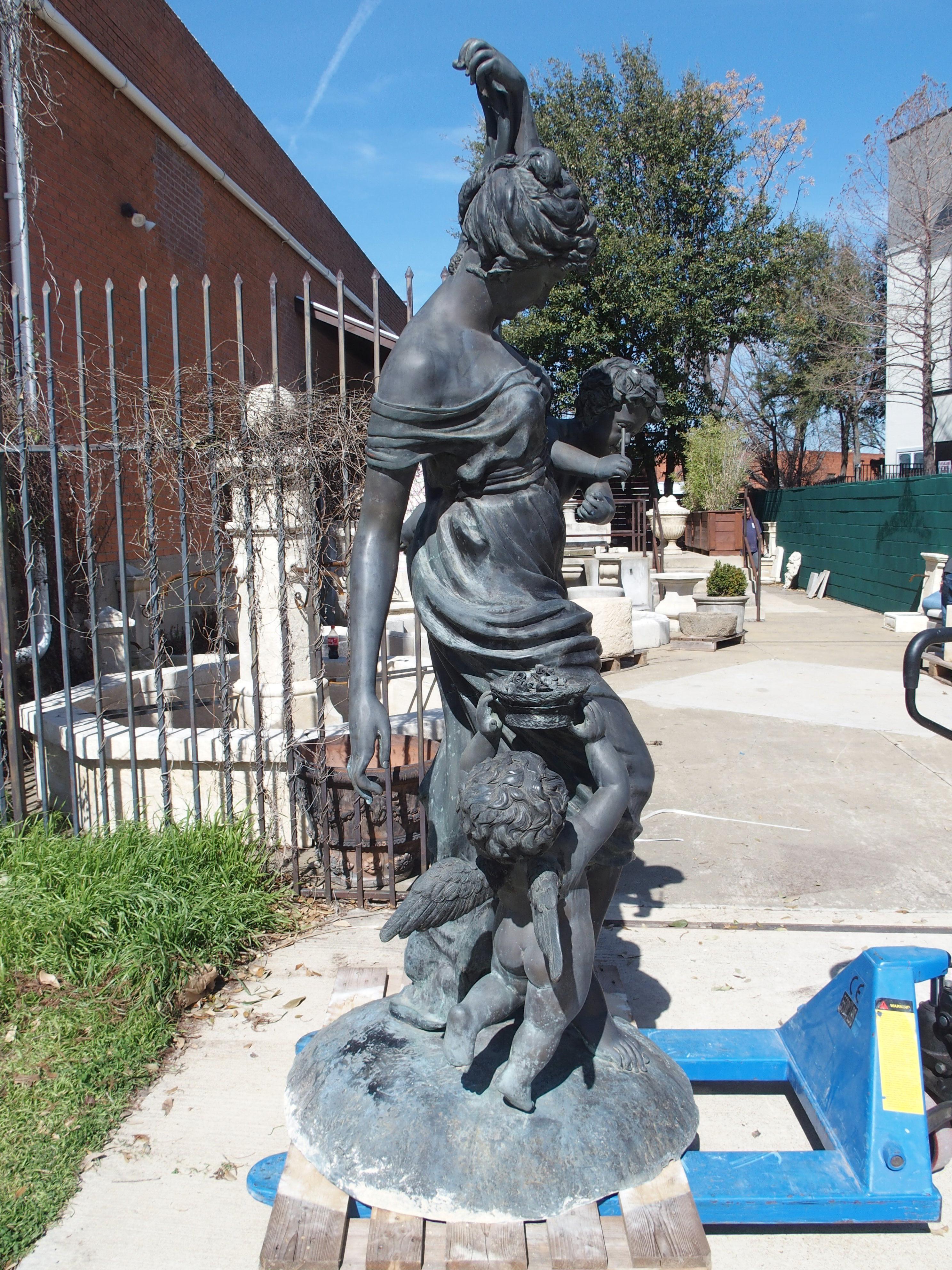 Monumental French Cast Sculpture of L'Amour, after Louis Auguste Moreau, H-88.75 13