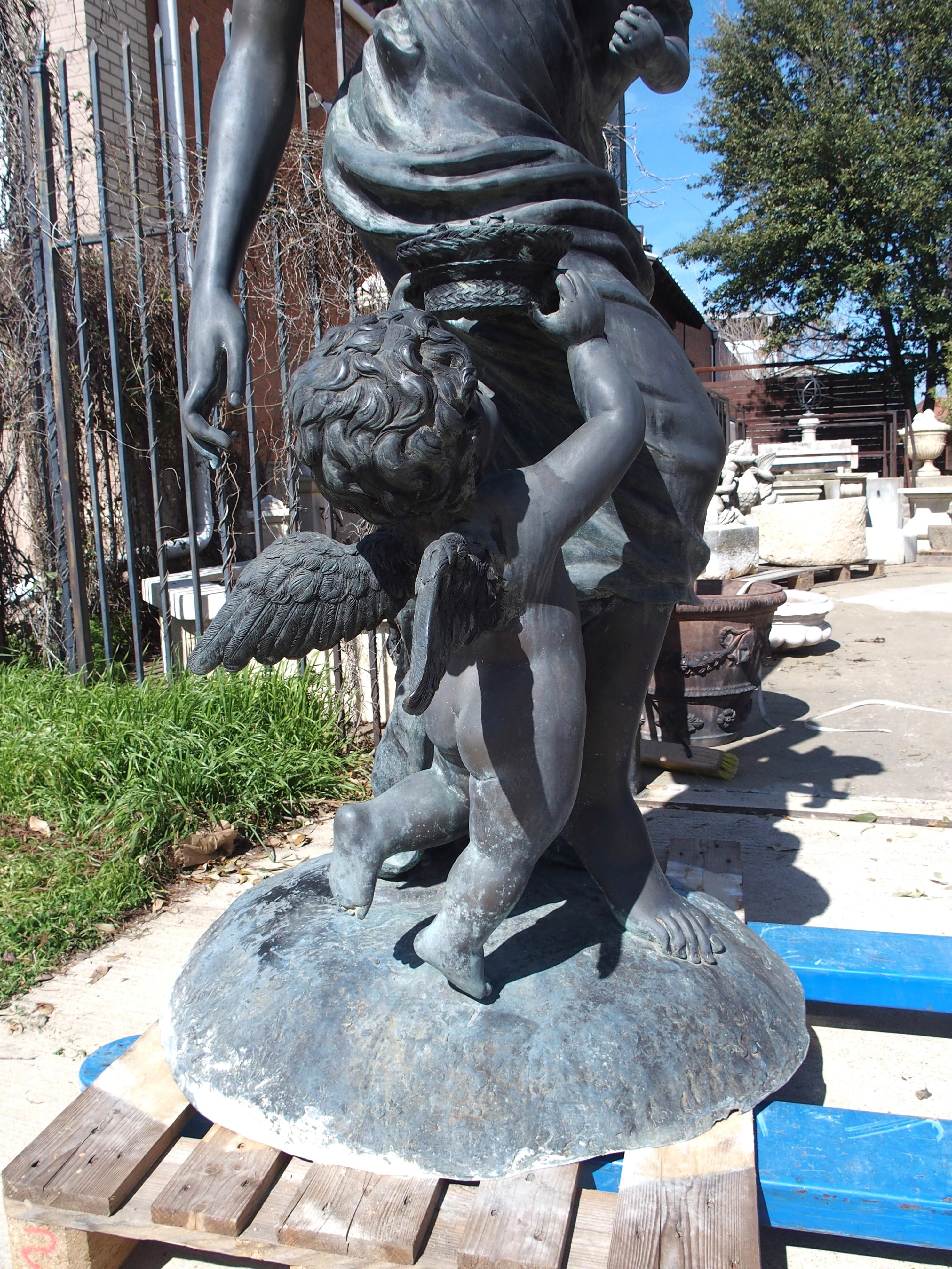 Monumental French Cast Sculpture of L'Amour, after Louis Auguste Moreau, H-88.75 14