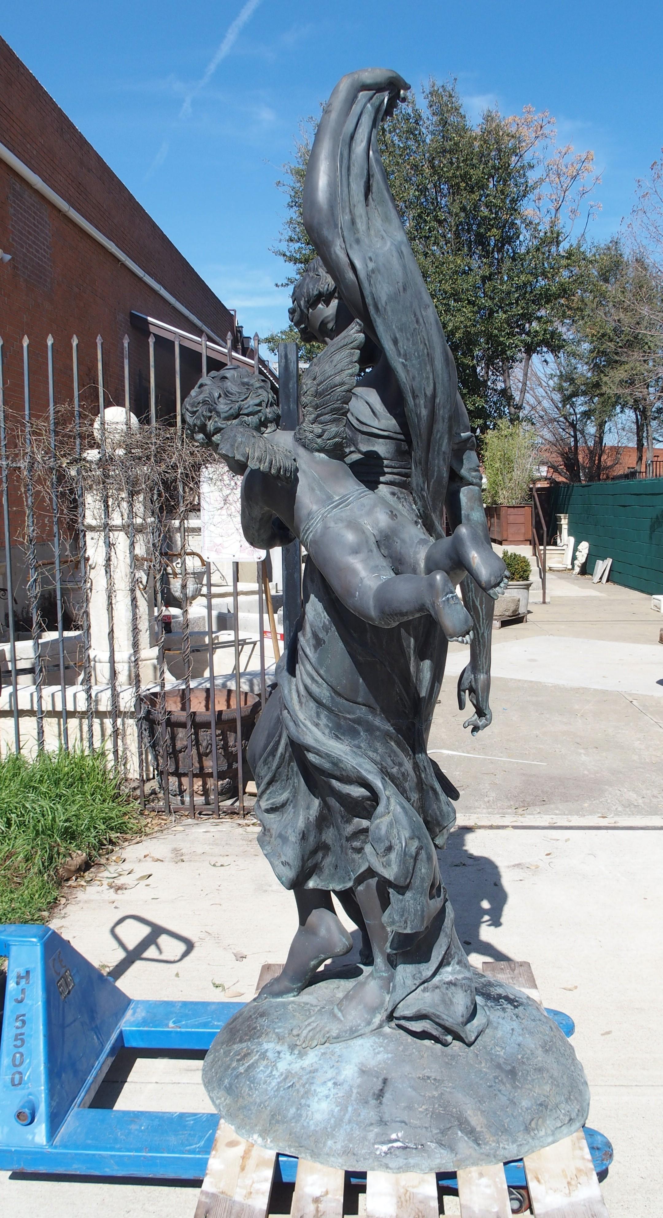 Monumental French Cast Sculpture of L'Amour, after Louis Auguste Moreau, H-88.75 15