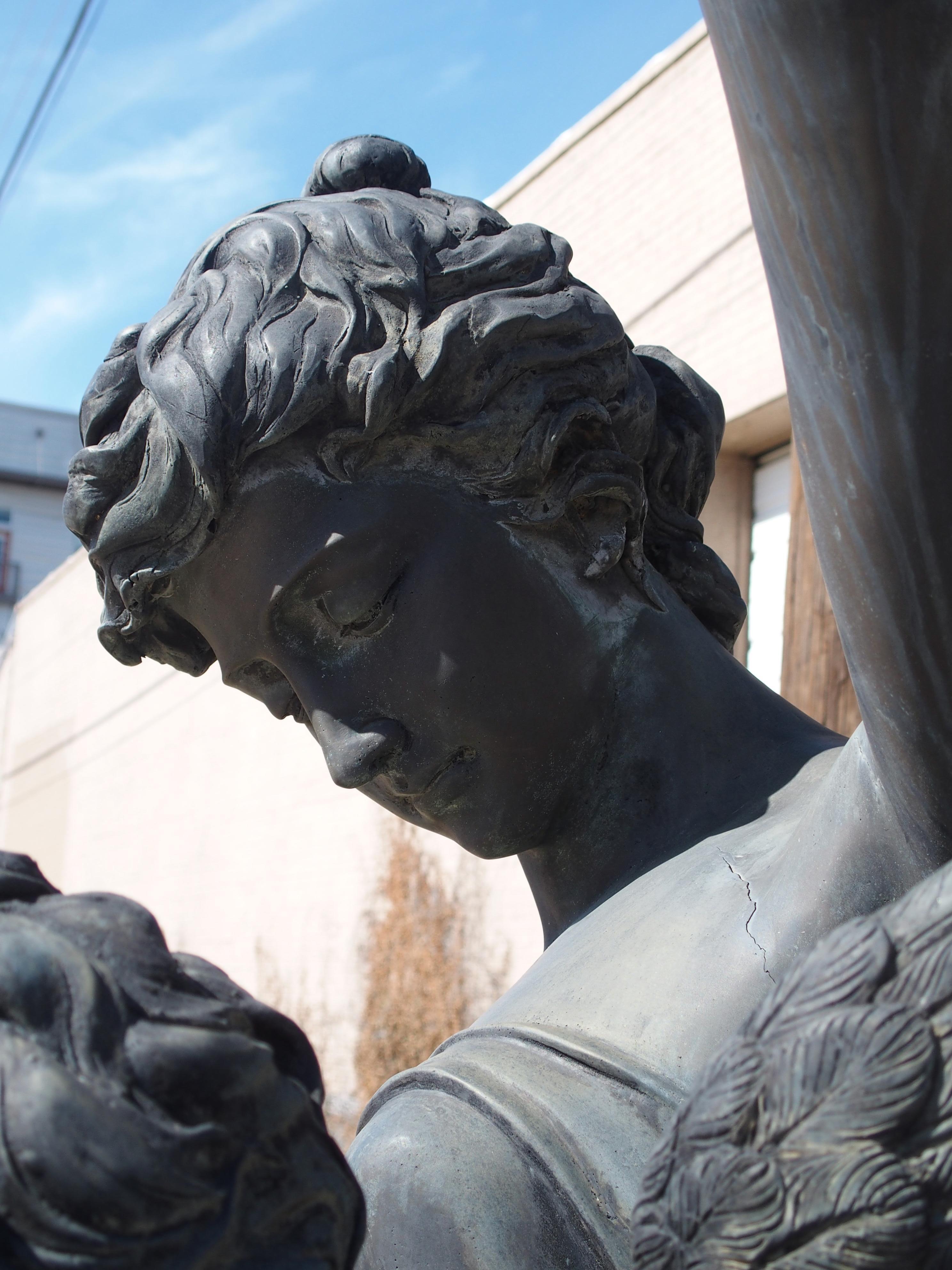 Monumental French Cast Sculpture of L'Amour, after Louis Auguste Moreau, H-88.75 4