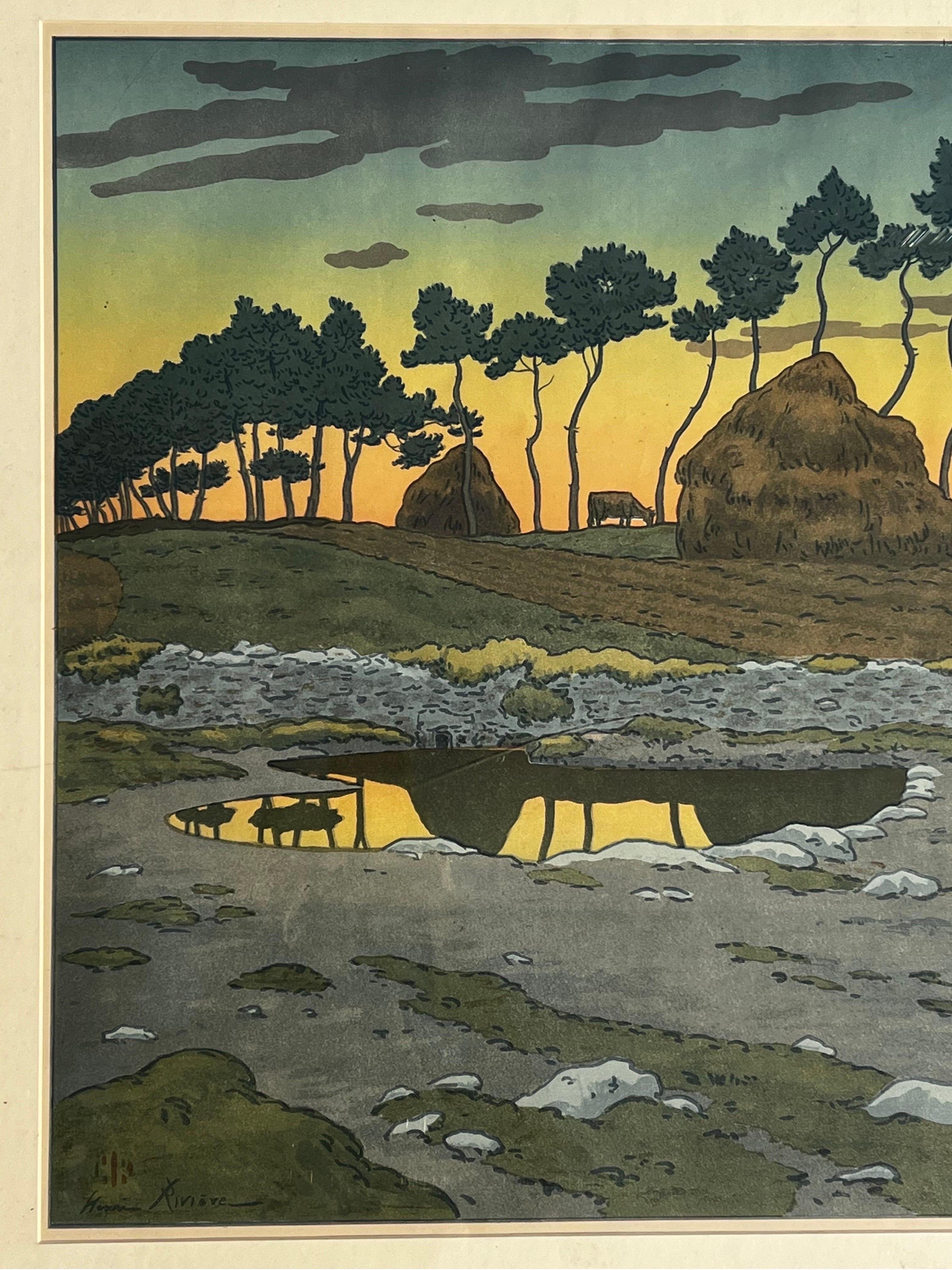 Monumental French Color Print by Henri Riviere Late 19th or Early 20th Century For Sale 2