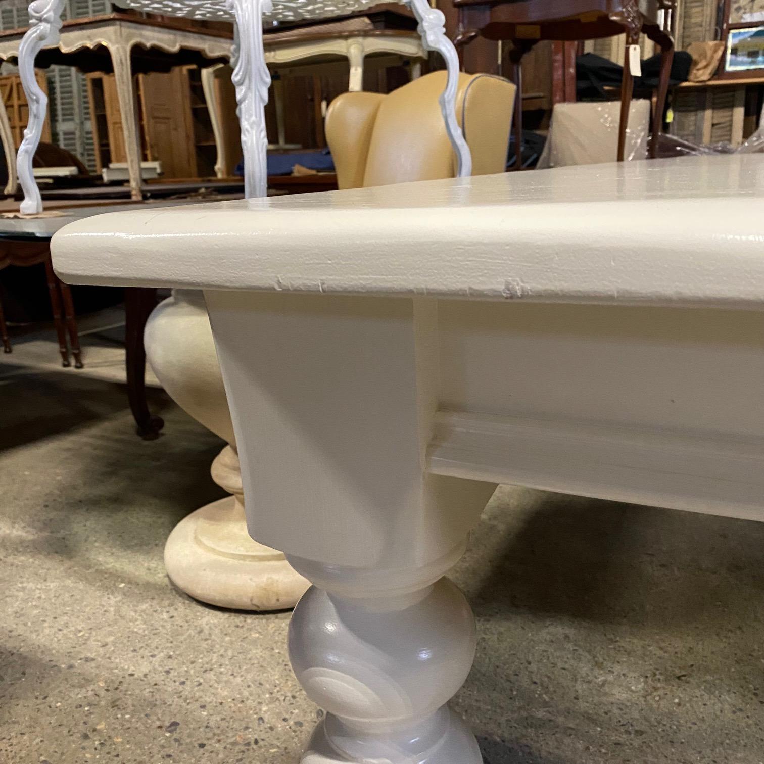 Monumental French Country Style White Painted Farm Table For Sale 3