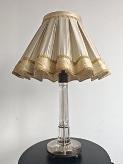 Monumental French Cut Crystal Column Table Lamp attr. to Baccarat, France 1905