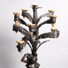 Monumental French Empire Napoleon III Bronze Anglo Indian Candelabra