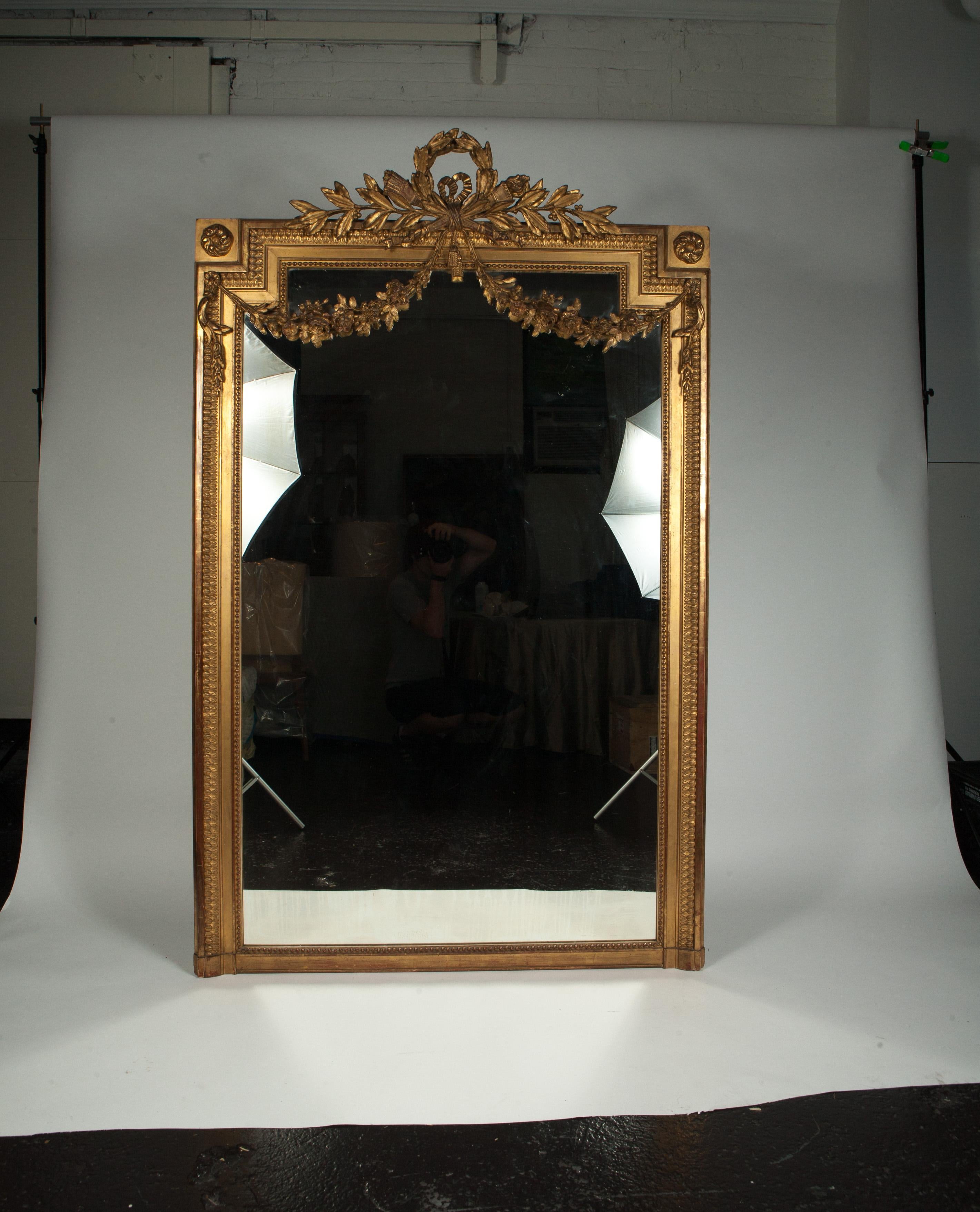 19th Century Monumental French Gilt Mirror