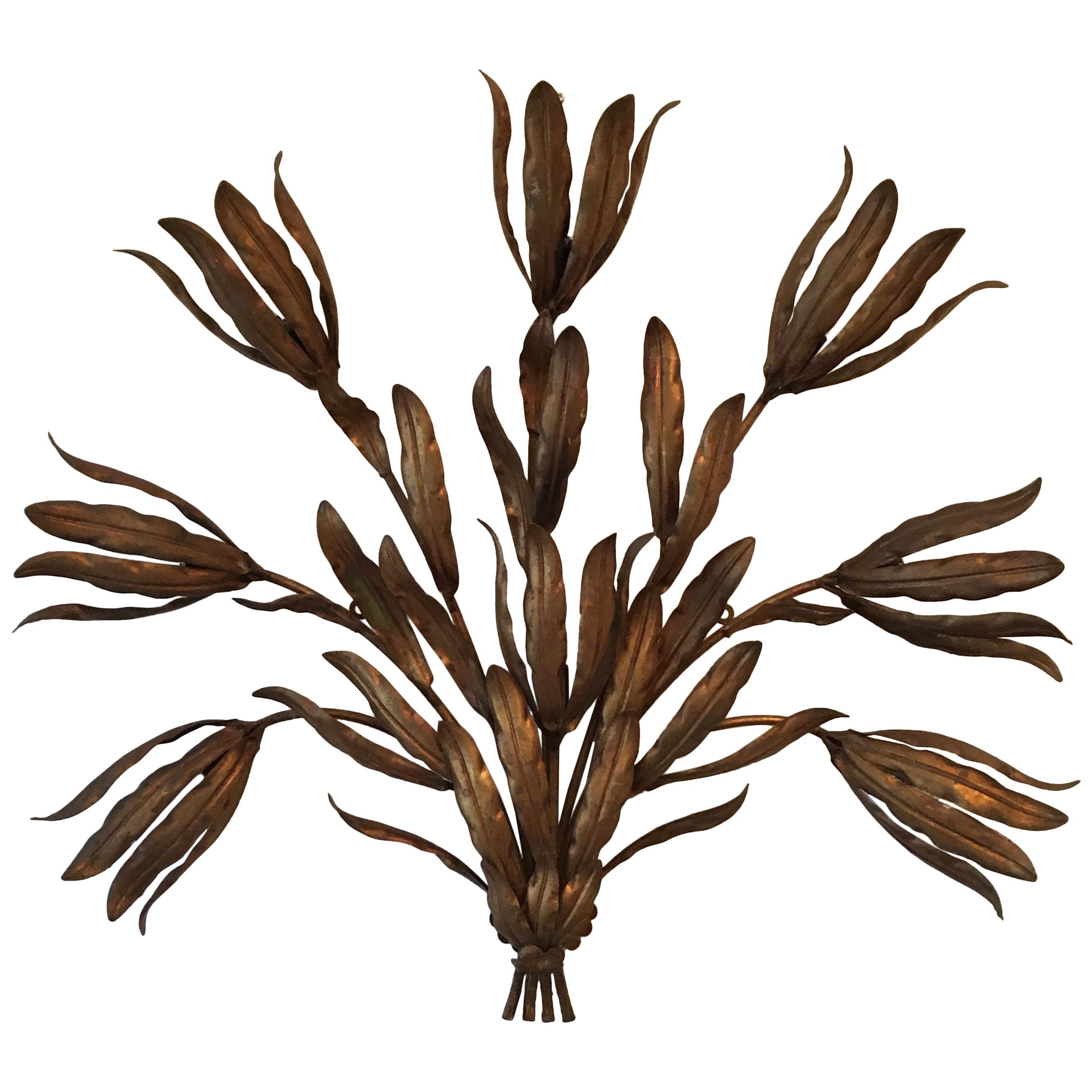 Monumental French Gilt Wall Sconce, circa 1970s