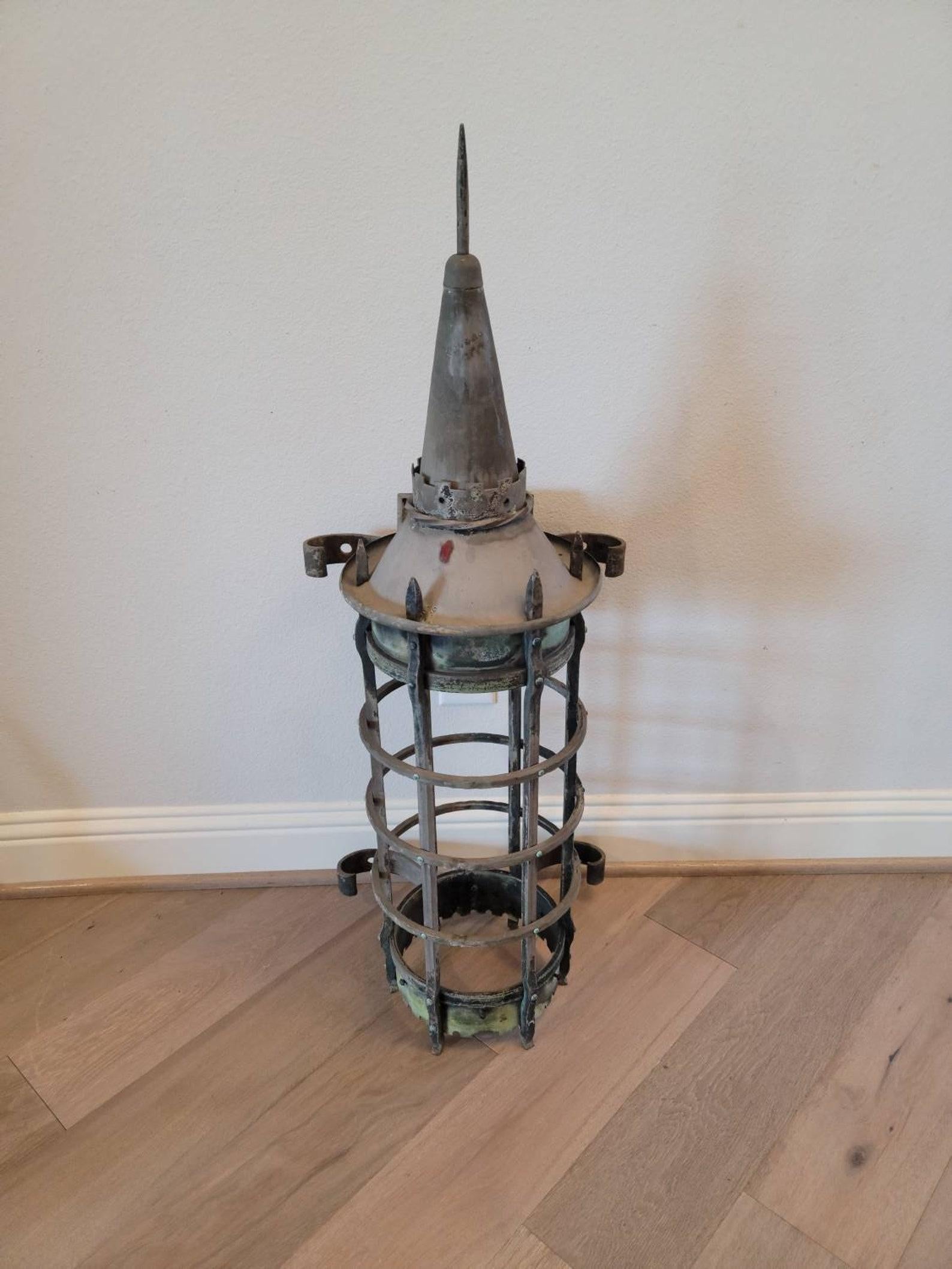 Gothic Revival Monumental French Gothic Antique Lantern Outdoor Wall Light For Sale