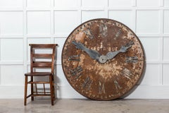 Monumental French Iron Brille Electrique Turret Clock Facia