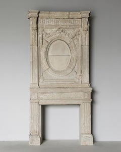Monumental French Limestone Fireplace with Trumeau – Maison de Maître, Longwy