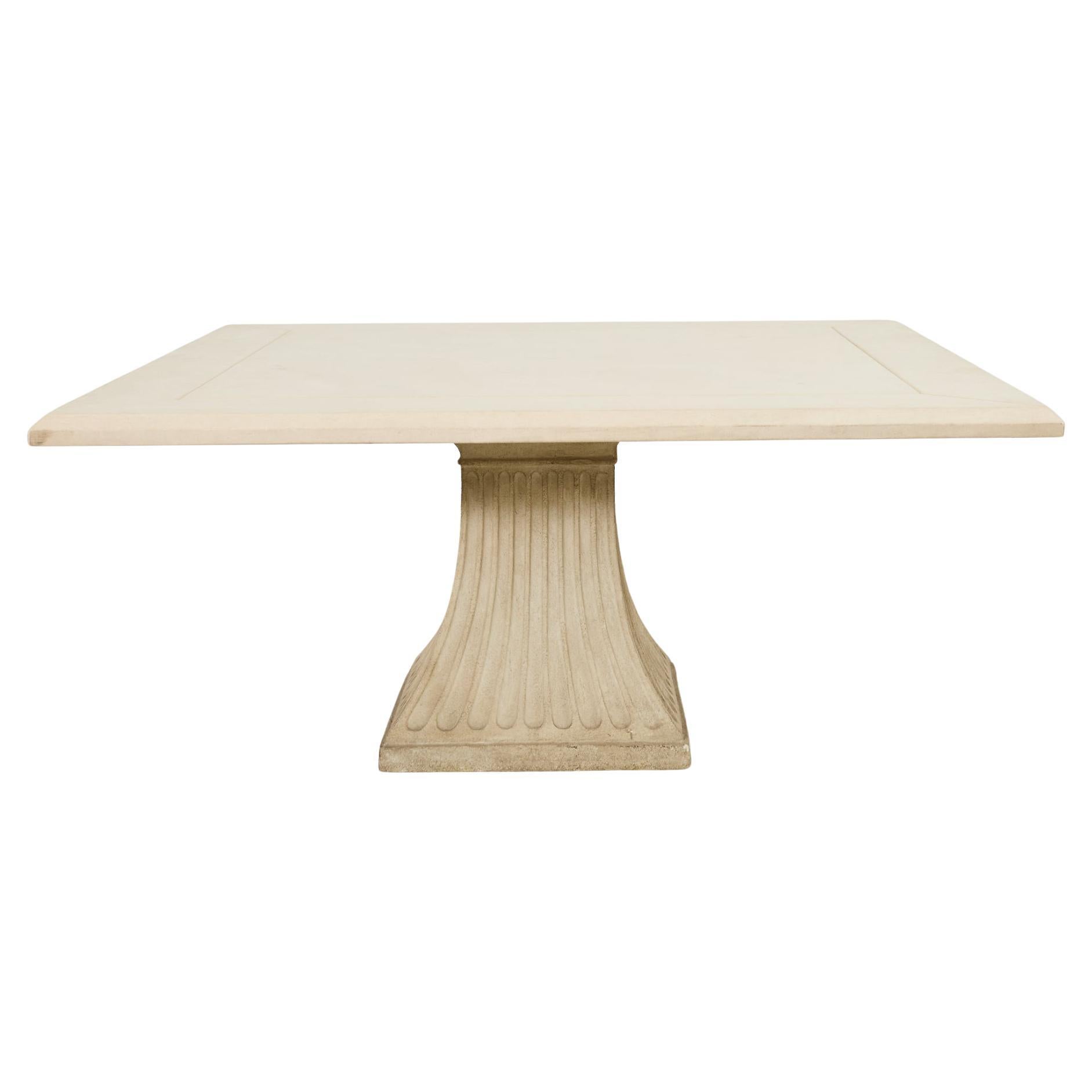 Monumentale table à manger de jardin française en pierre calcaire par Formations