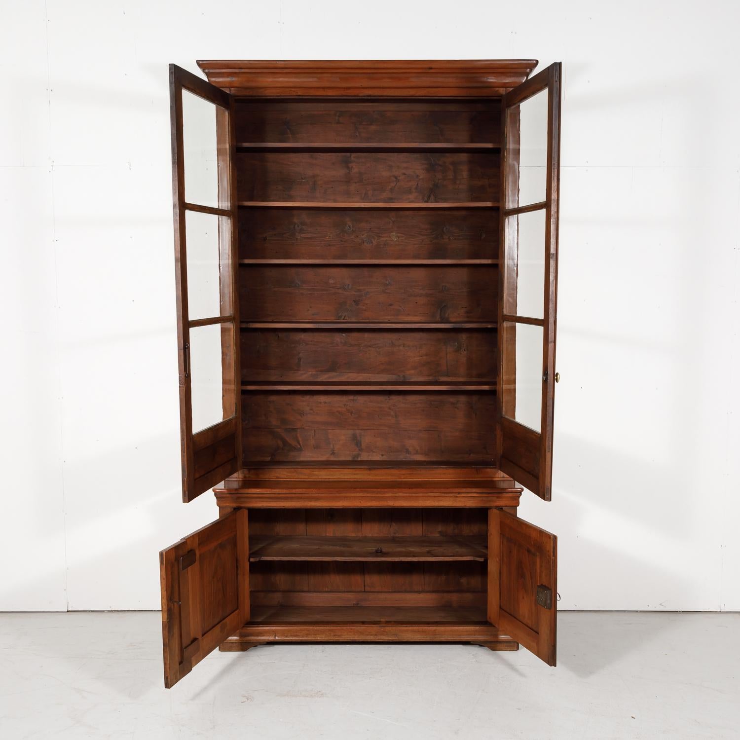 Monumental French Louis Philippe Period Lyonnaise Bibliotheque or Bookcase In Good Condition In Birmingham, AL