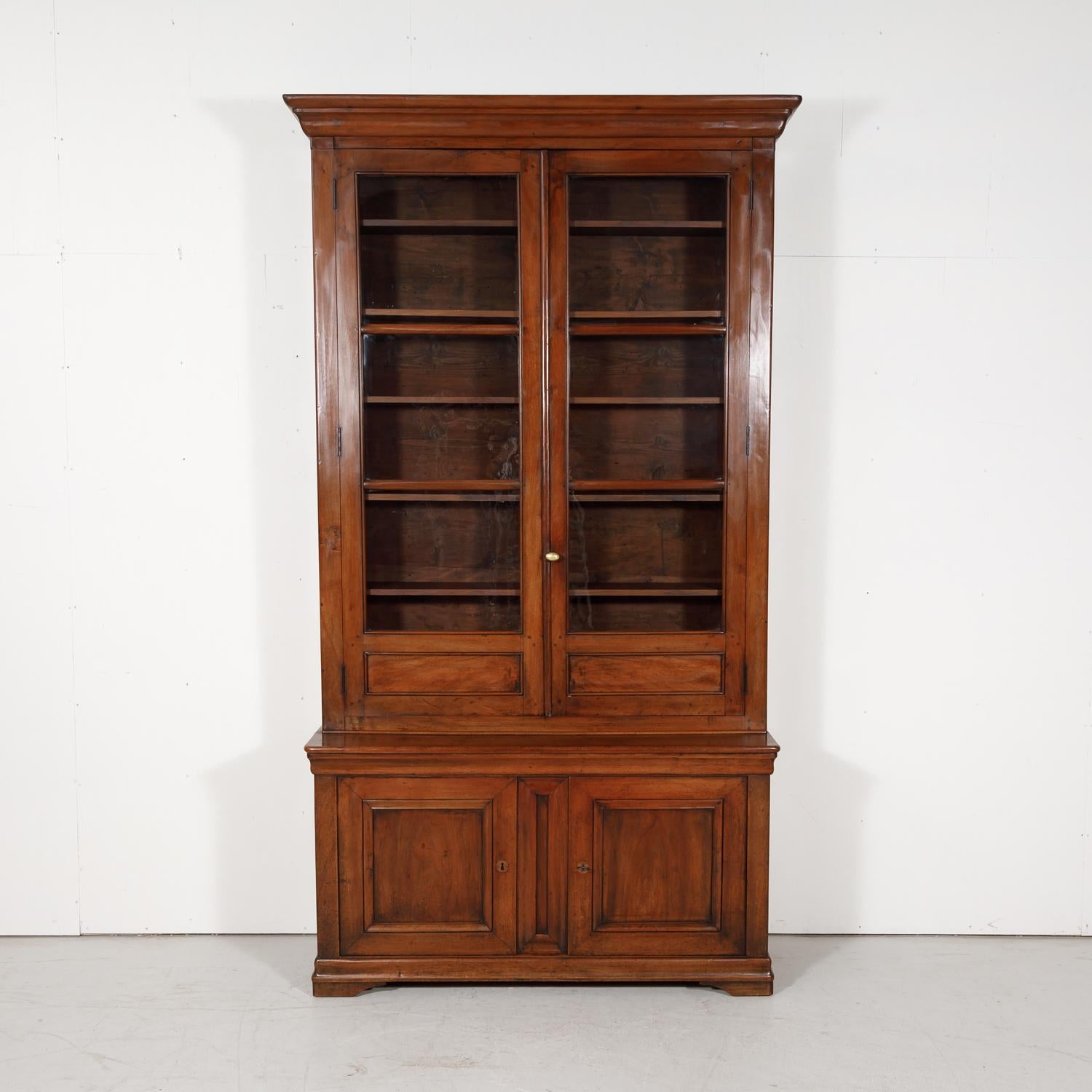 Mid-19th Century Monumental French Louis Philippe Period Lyonnaise Bibliotheque or Bookcase
