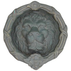 Antique Monumental French Louis XV Style Bronze Lion Head Door Knocker
