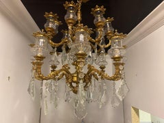 Monumental French Louis XV Style Chandelier Dore Bonze