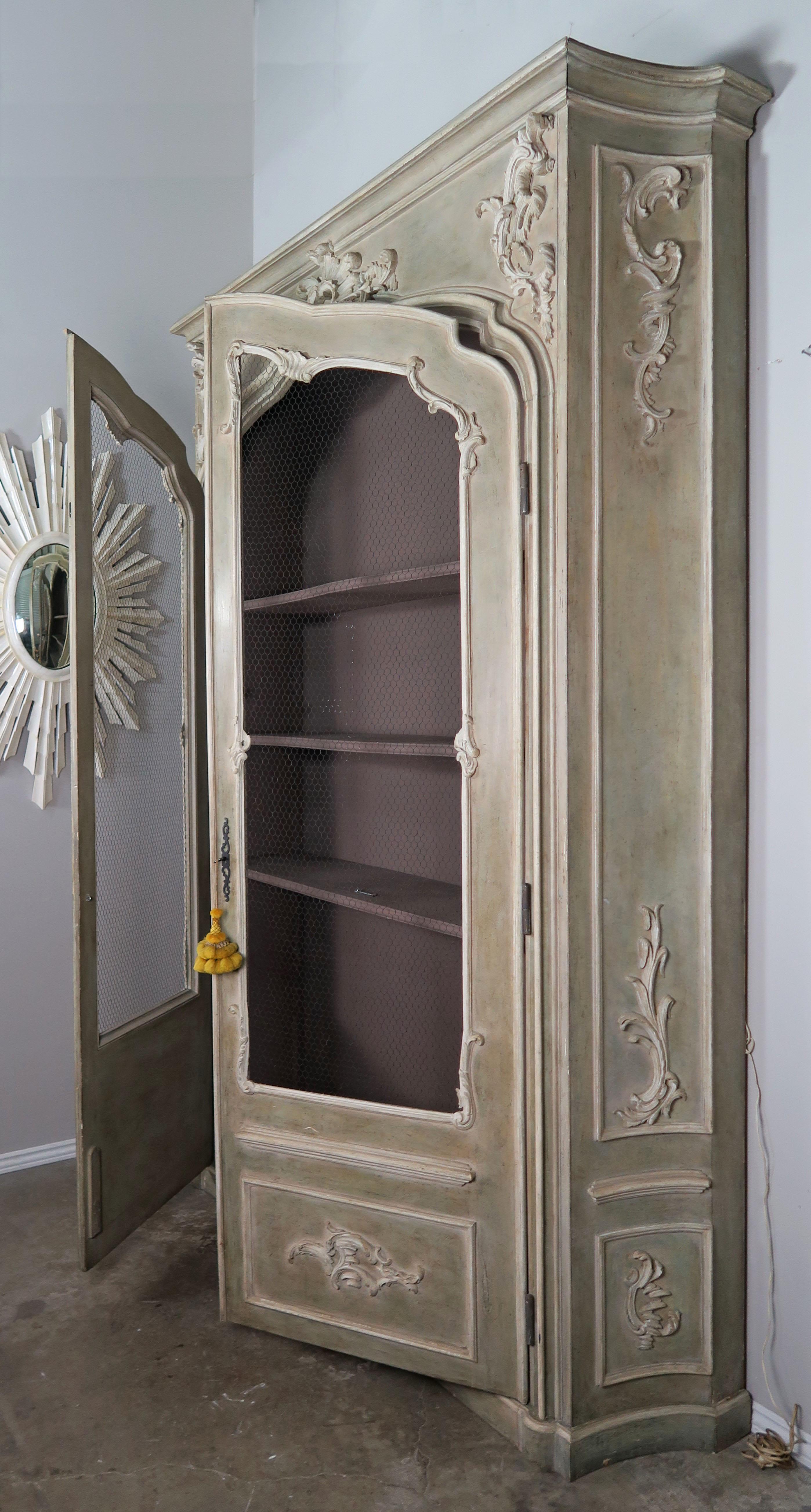 Monumental French Louis XV Style Painted Cabinet, circa 1940 1