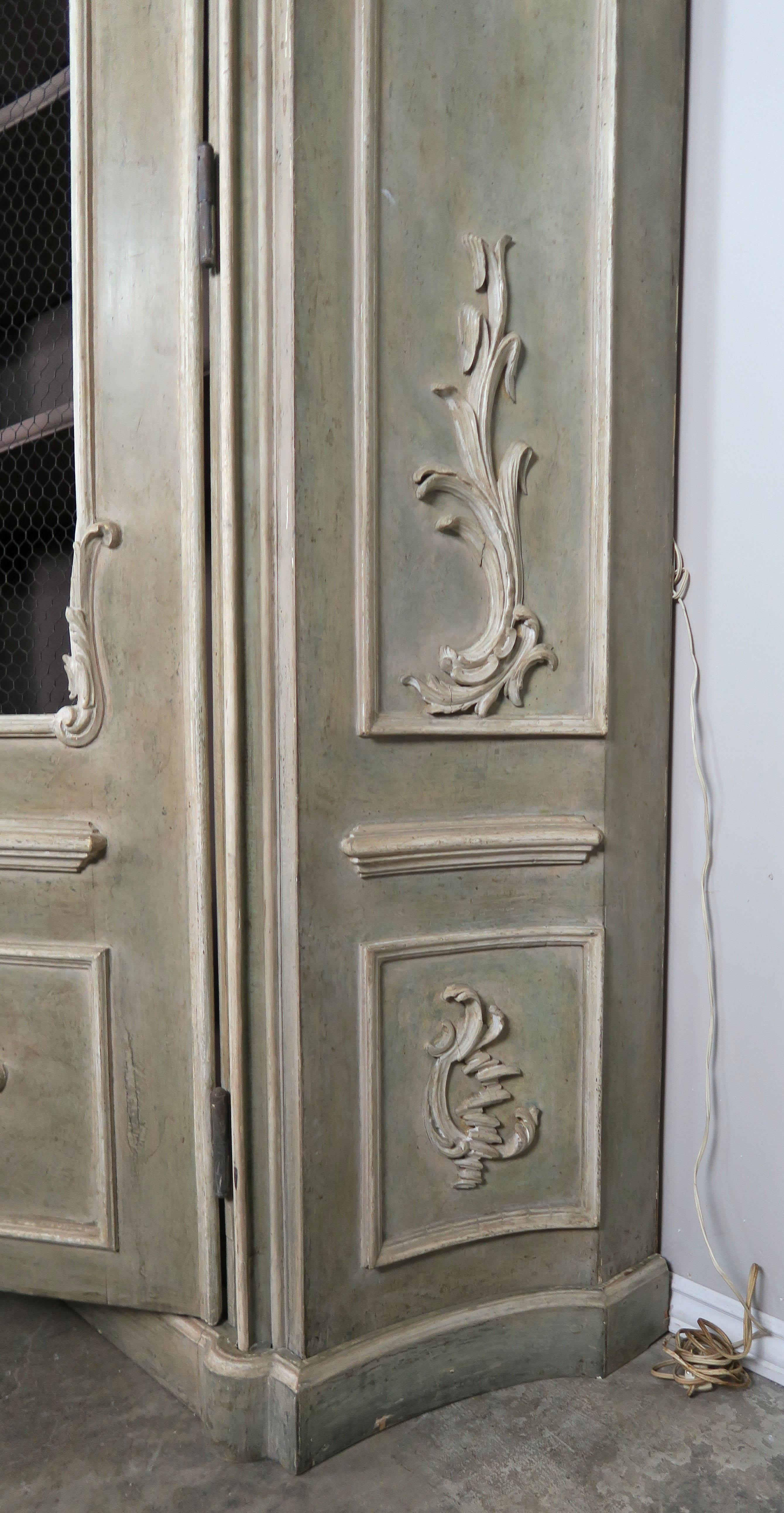 Monumental French Louis XV Style Painted Cabinet, circa 1940 3