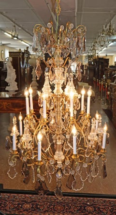 Monumental French Louis XVI Style 16 Light Chandelier In The Manner of Baccarat