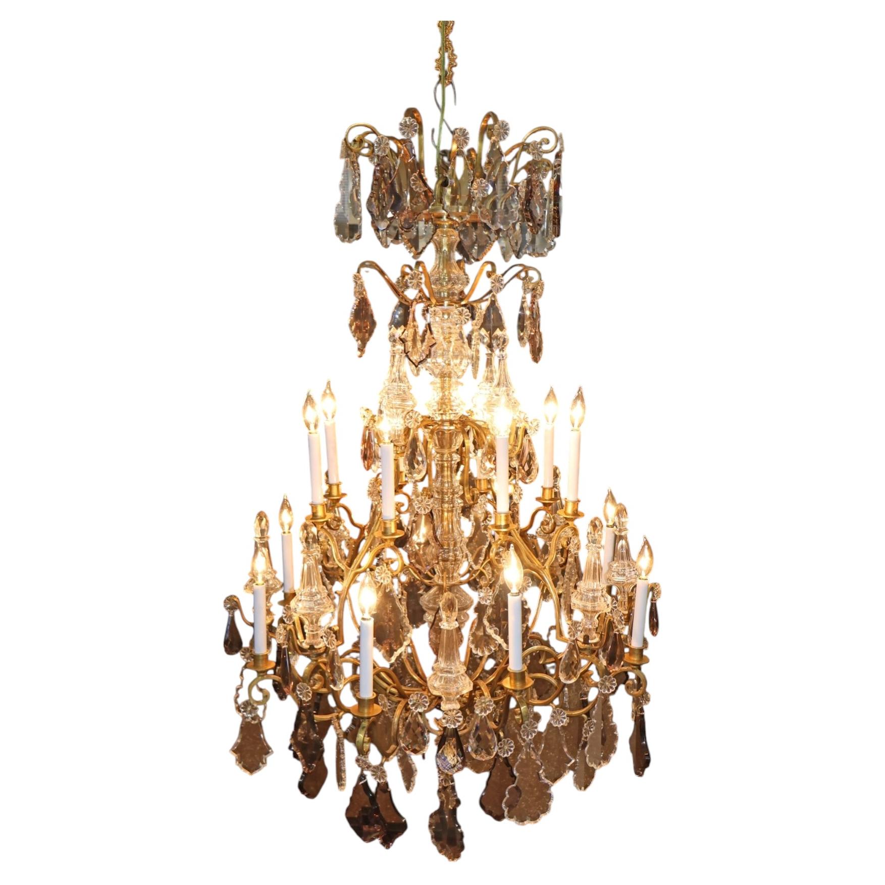 Monumental French Louis XVI Style 16 Light Chandelier In The Manner of Baccarat For Sale