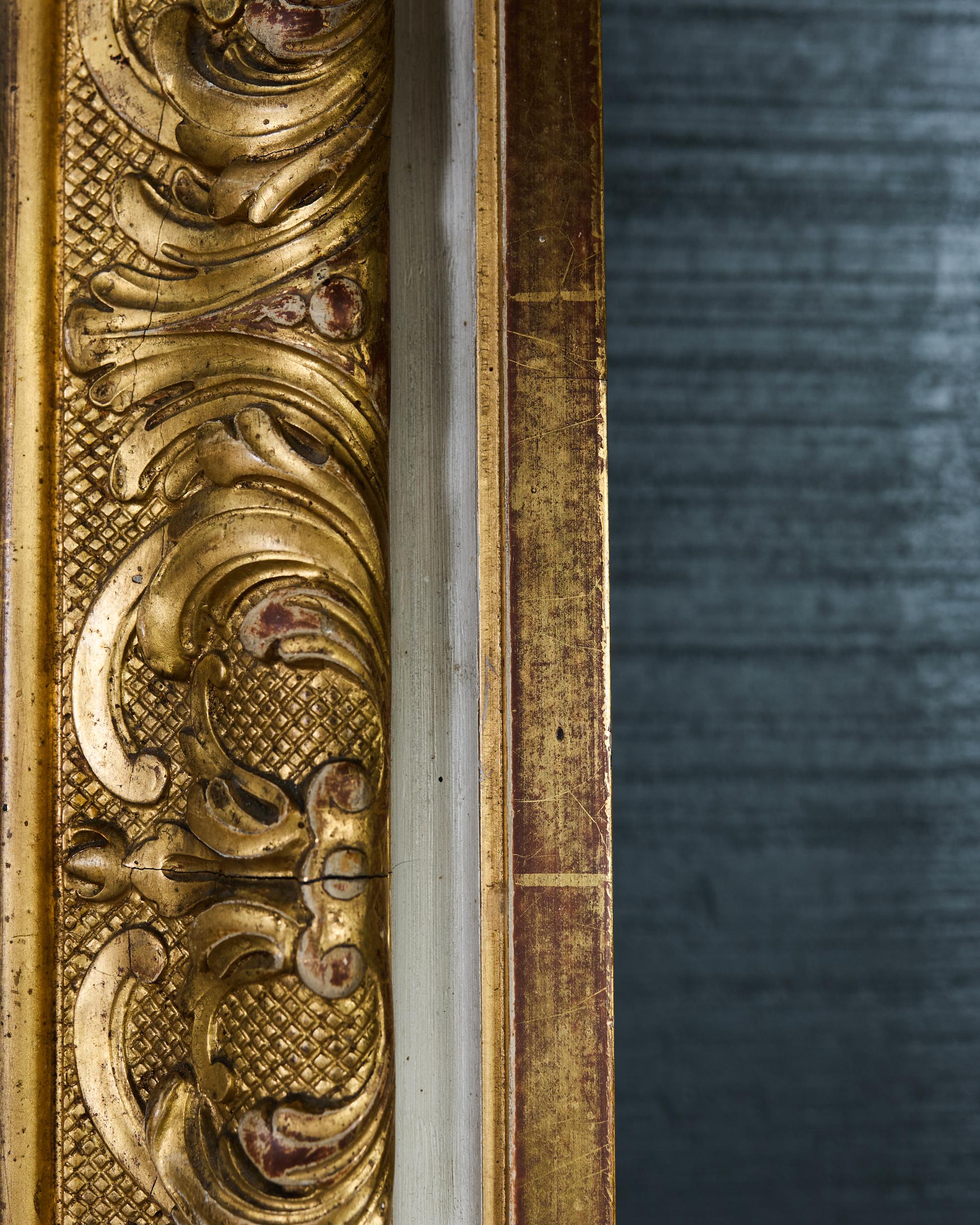 Monumental miroir de sol en bois doré de style Louis XVI en vente 6