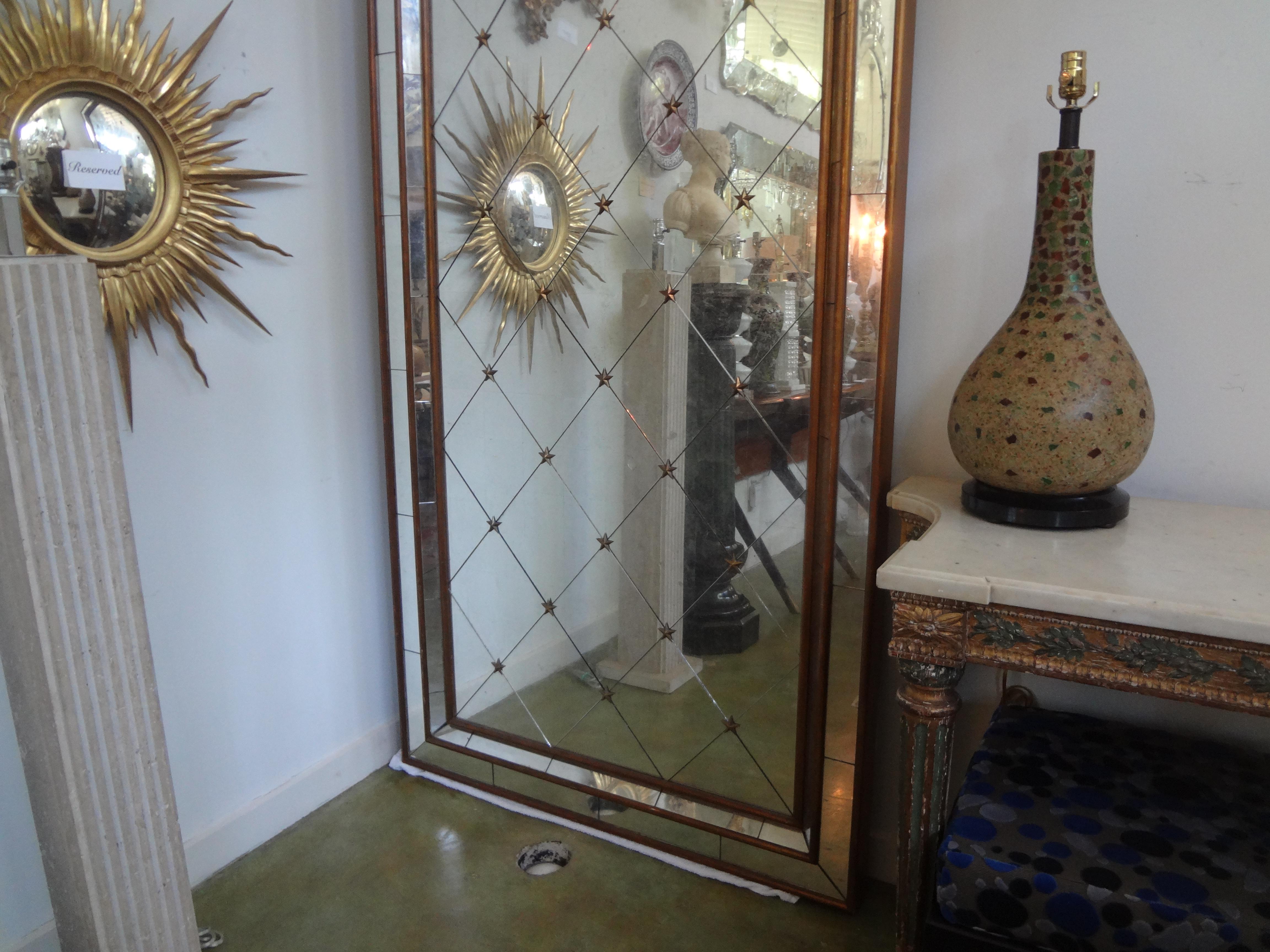 Mid-Century Modern Monumental French Maison Jansen Style Mirror For Sale