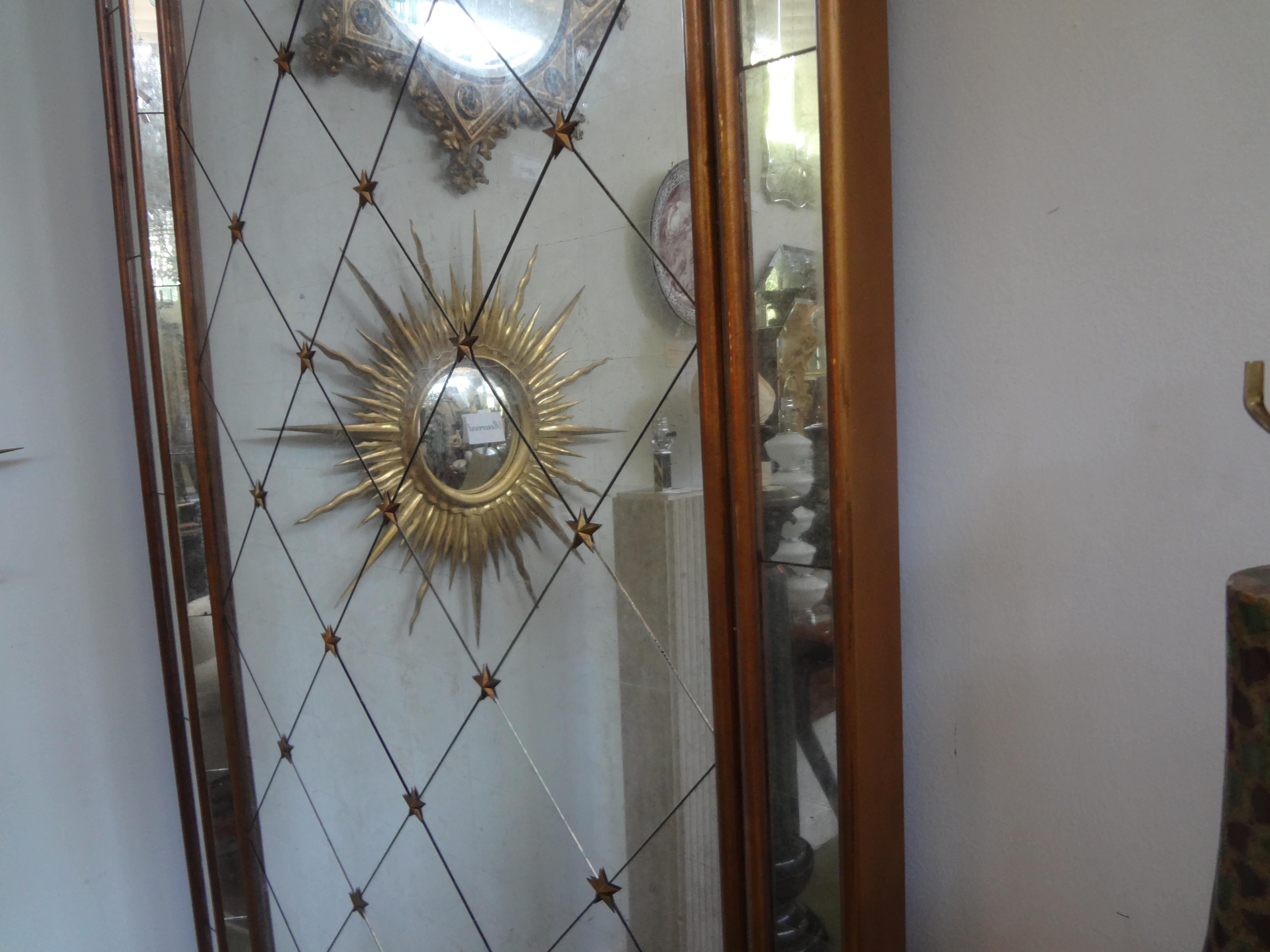 Metal Monumental French Maison Jansen Style Mirror For Sale